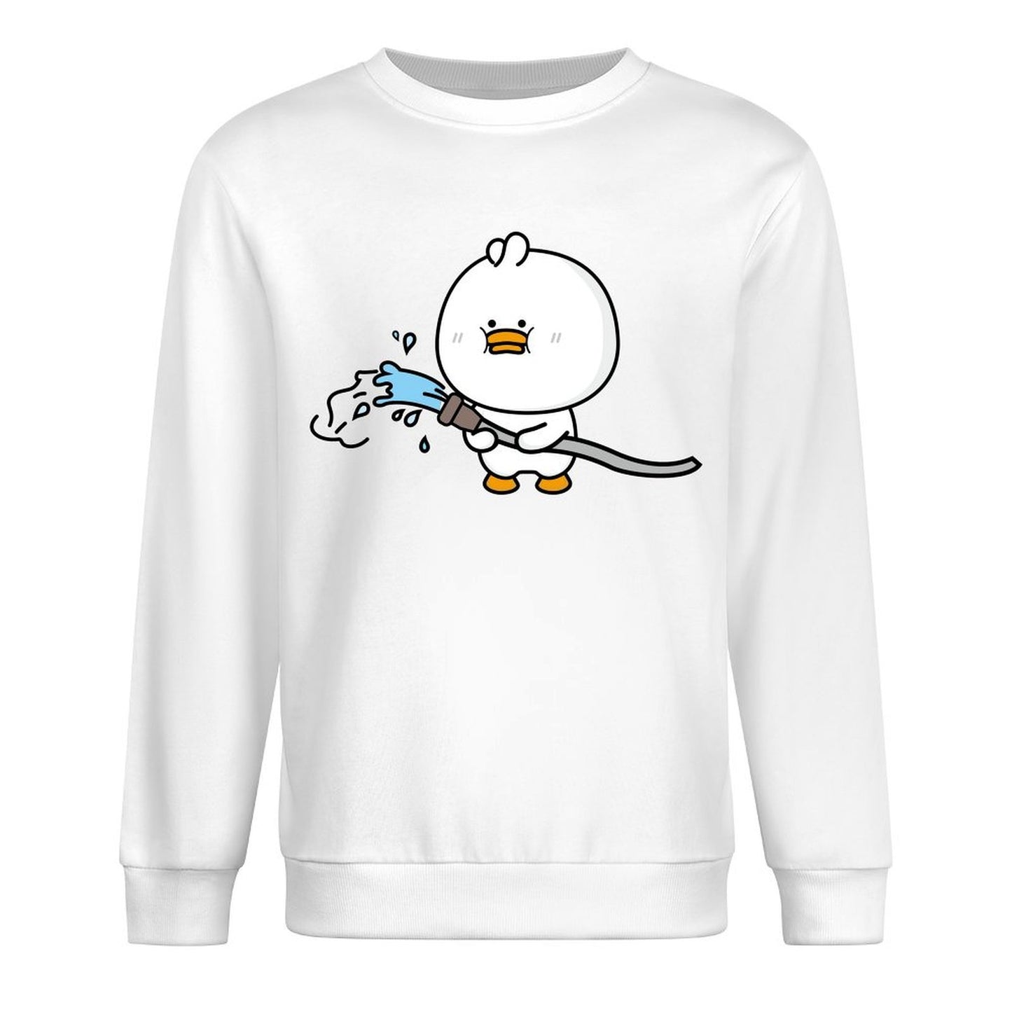 Front Patterned Long Sleeve TopModernFit Crewneck