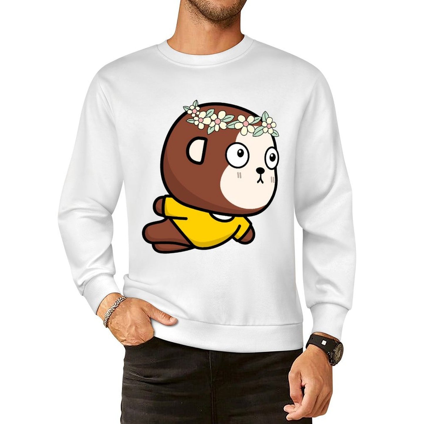 Front Patterned Long Sleeve TopClean 100% Cotton