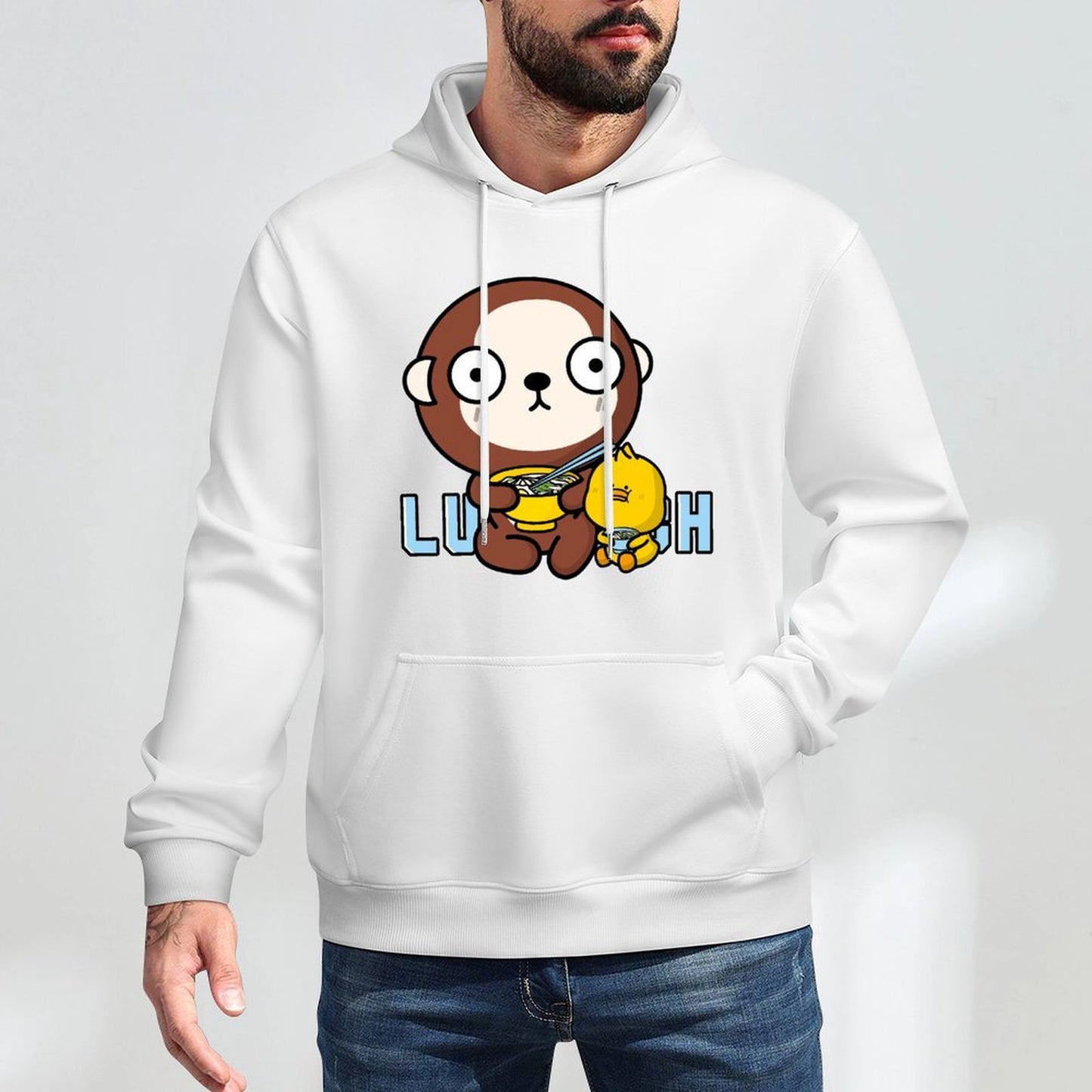 LooseFit Crisp Print Front Graphic Hoodies