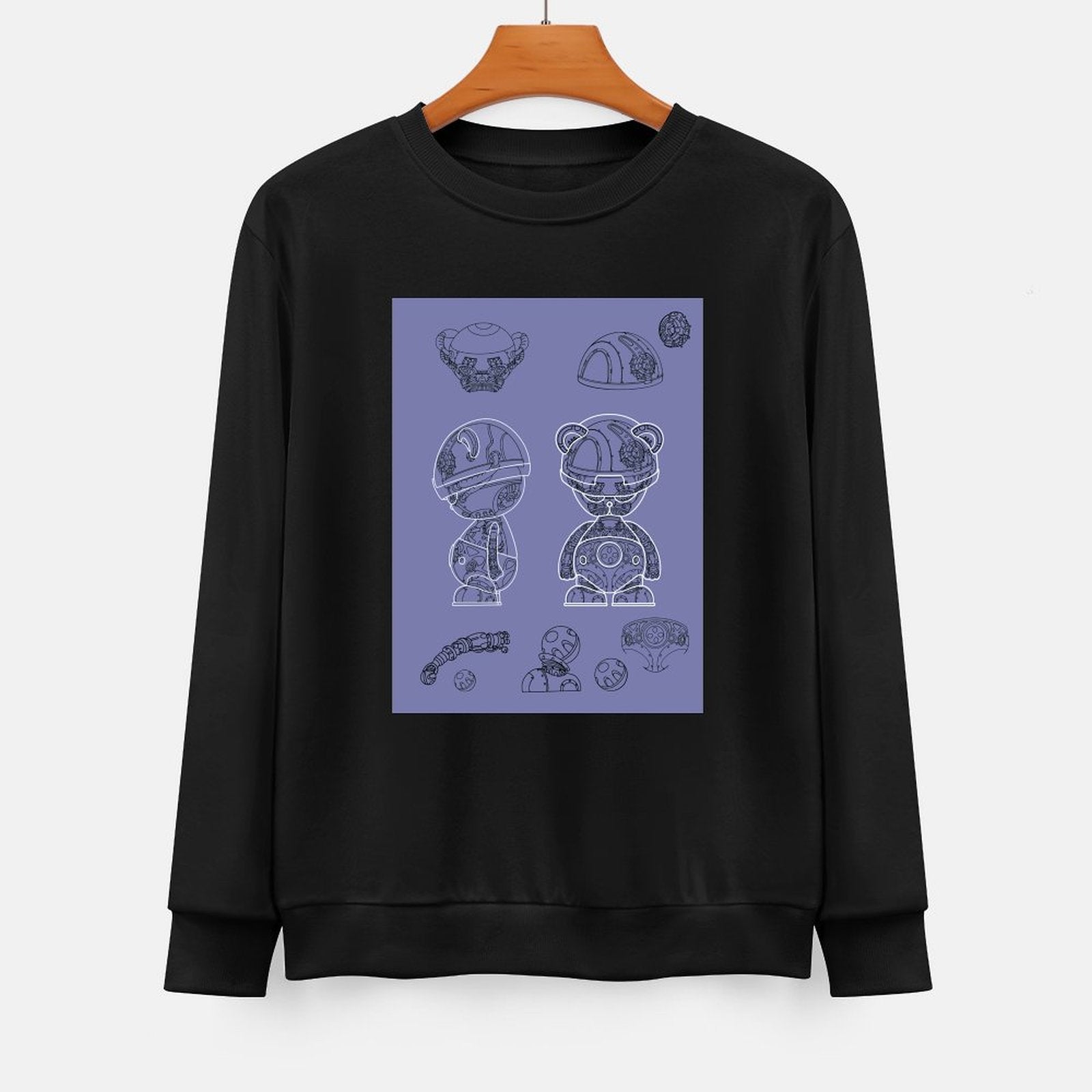 Long Sleeve With Front PatternPure Crew Neck