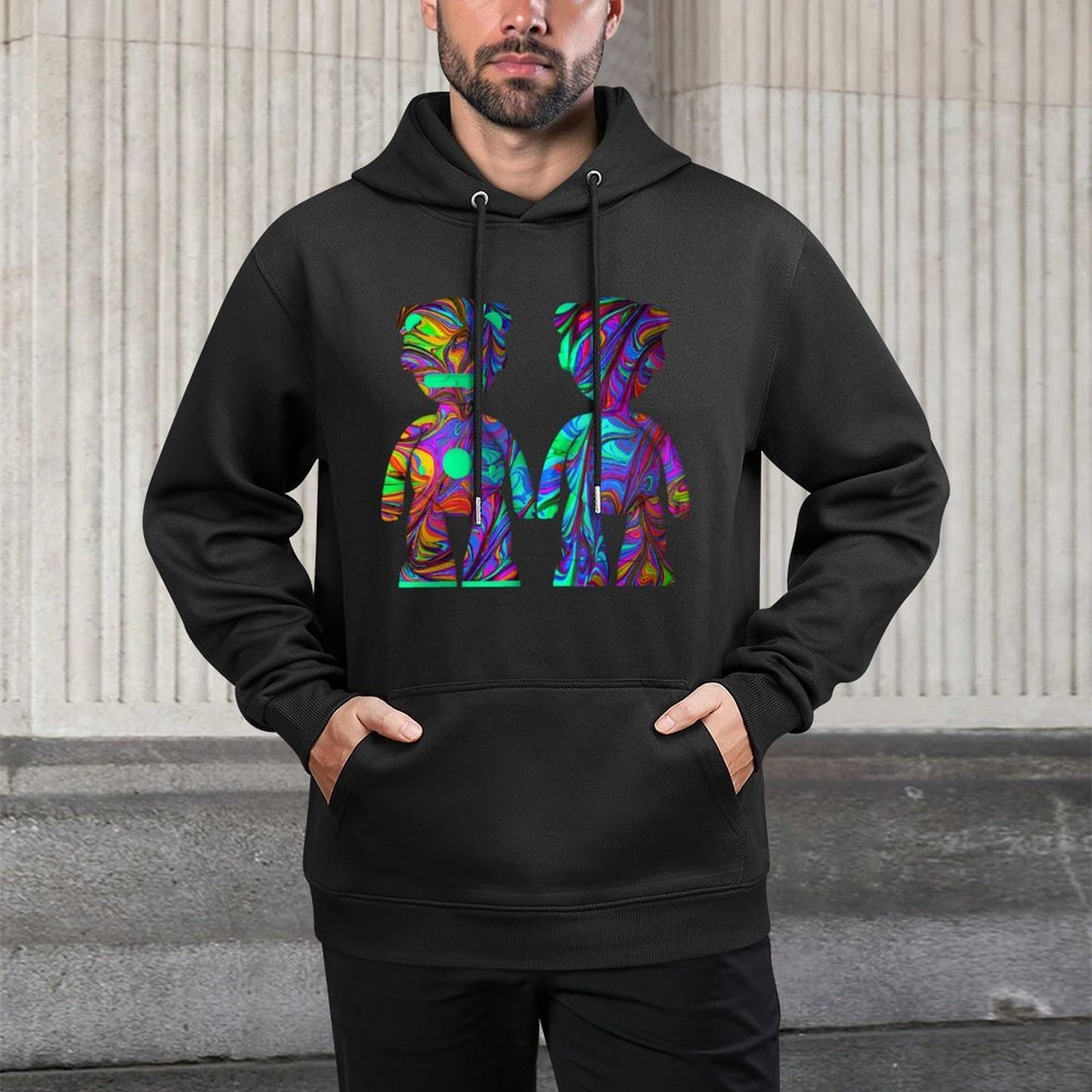 IPIB 250g Hooded Pocket Sweatshirt Front GraphicMen's Hooded  Sweatshirt6000088-3