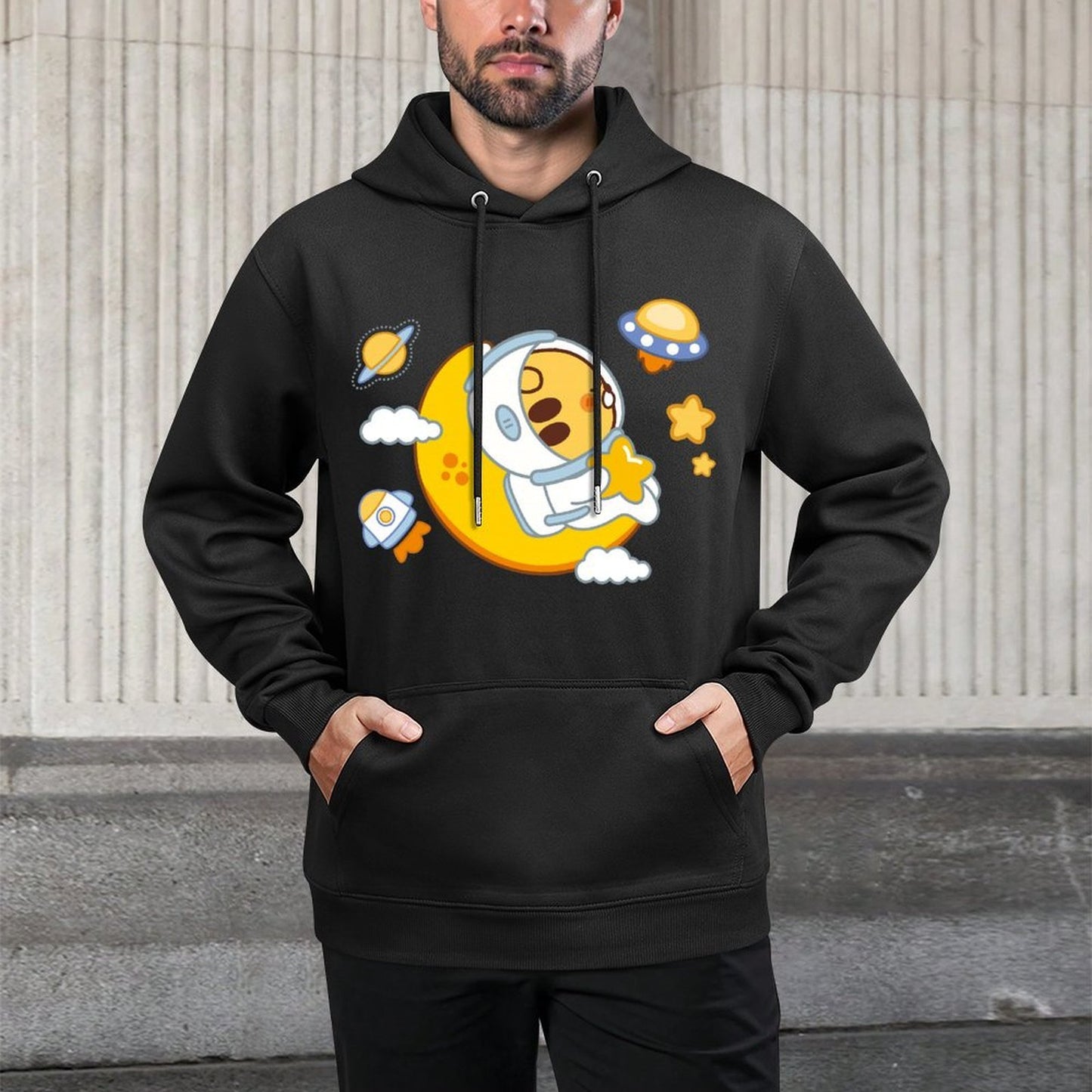 Fade-Proof Shrink-Resistant Front Graphic Hoodies