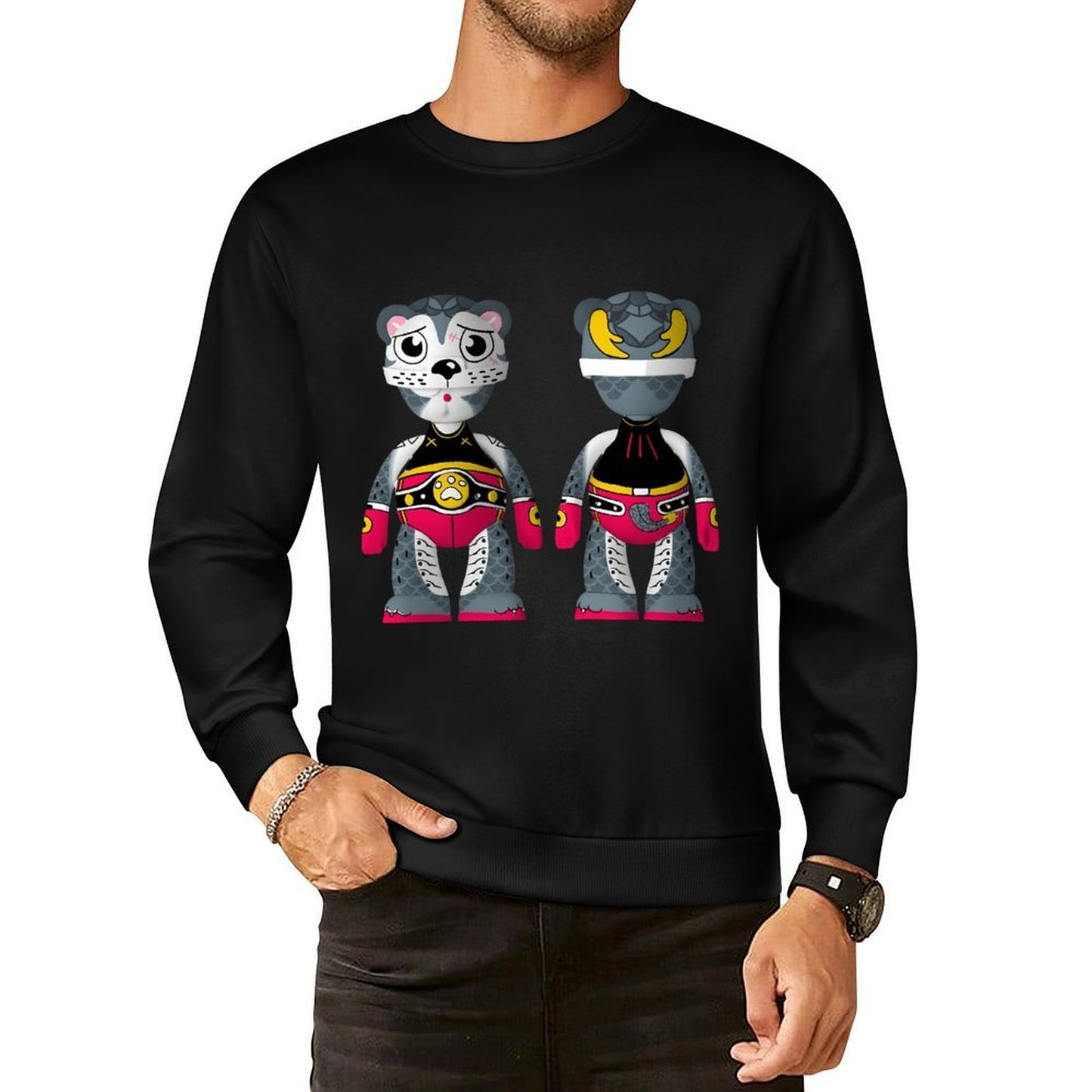 Long Sleeve With Front PatternPlain SmoothWear