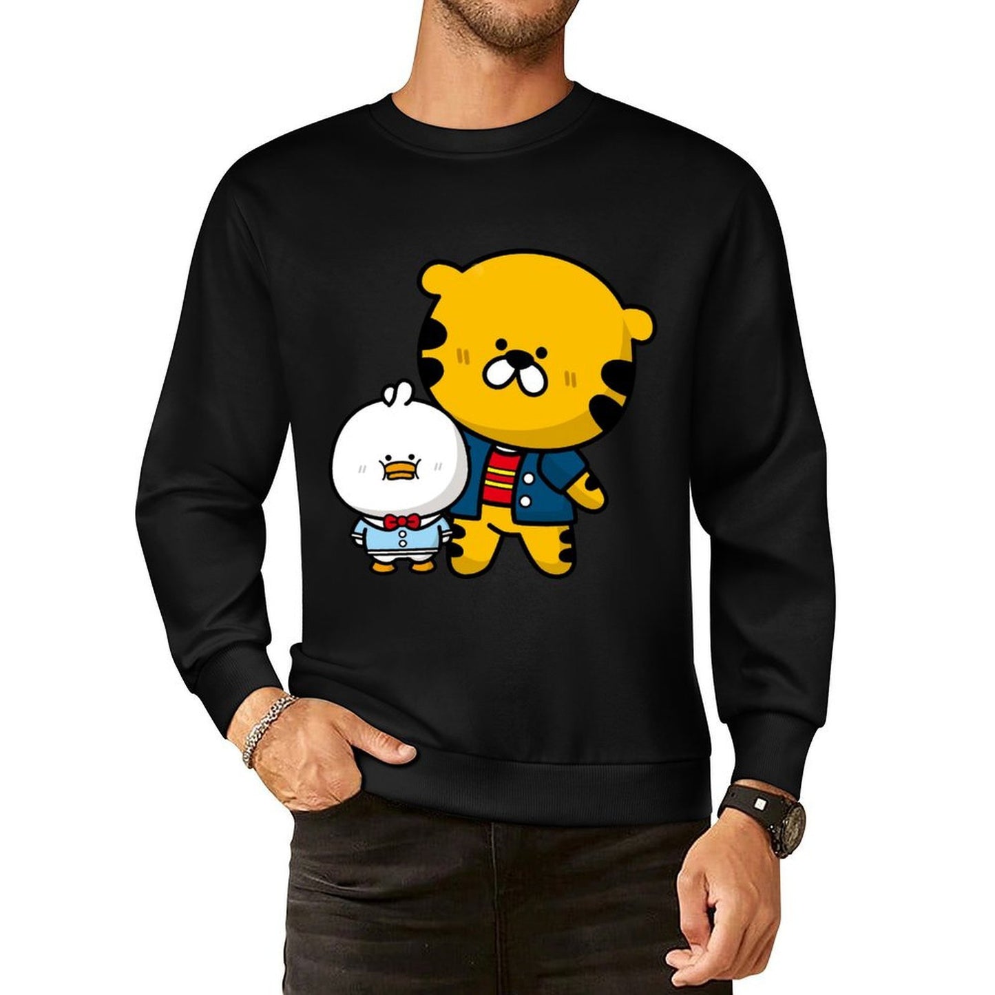 Front Patterned Long Sleeve TopBold Wrinkle-Free