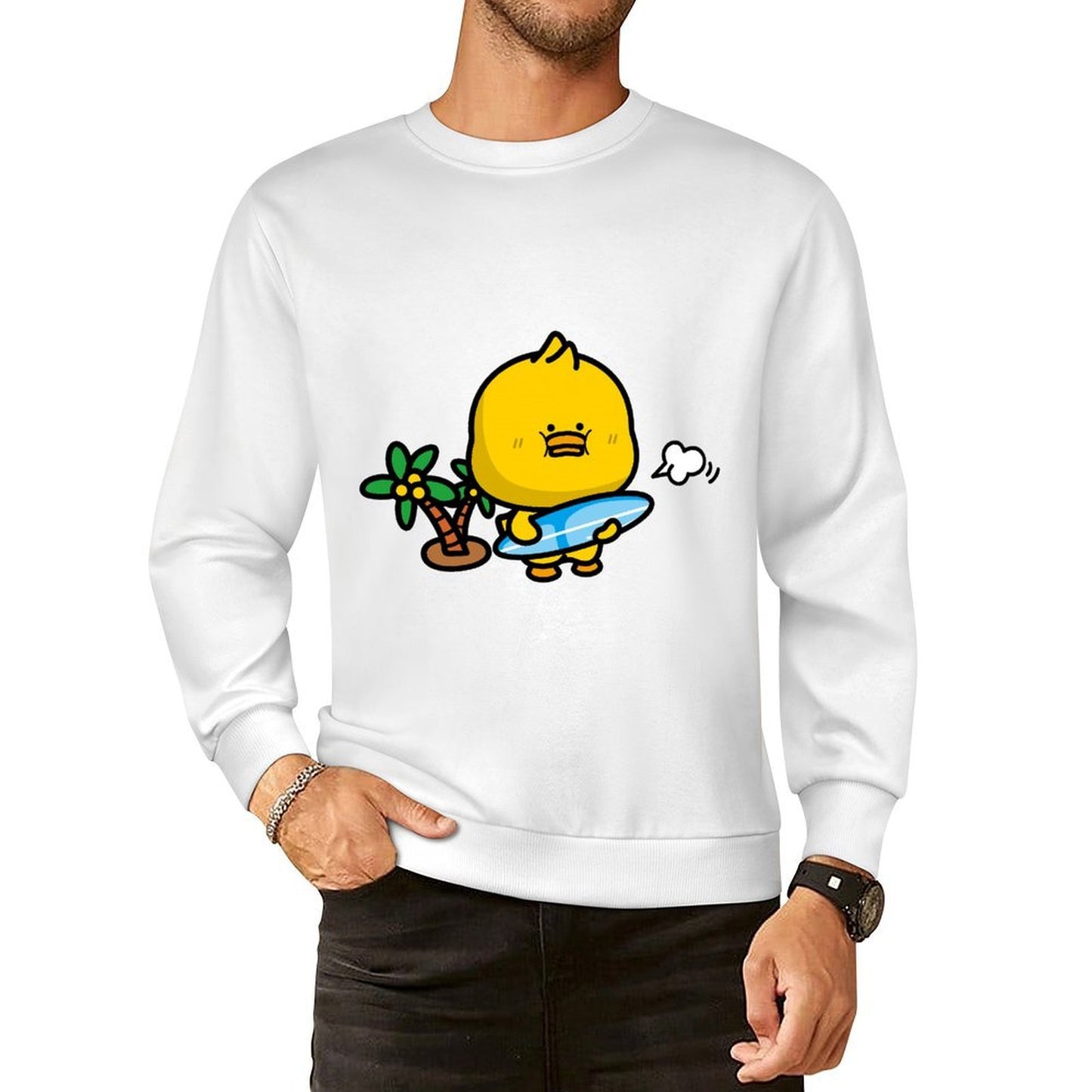 Front Patterned Long Sleeve TopPocket Tee Long Lasting