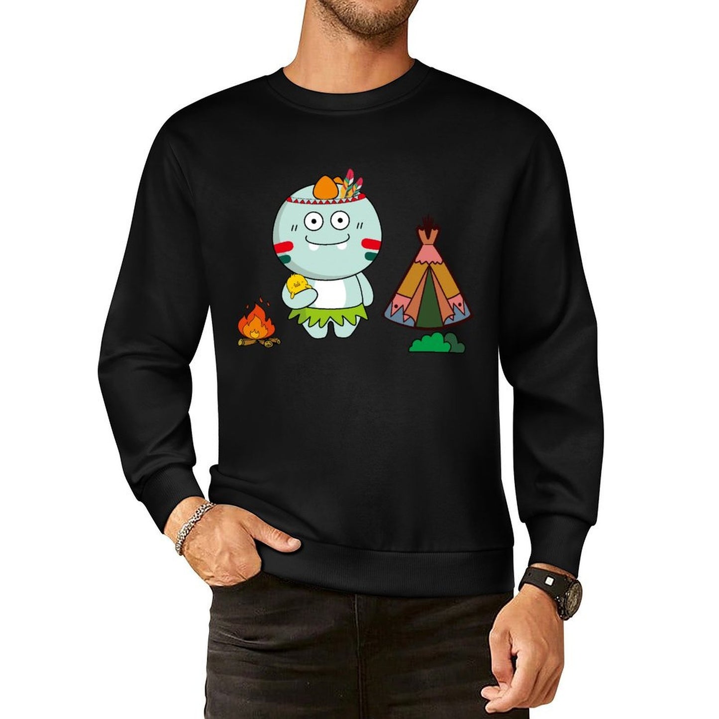 IPBR 250g Crew Neck Long Sleeve Sweatshirt Front GraphicCrew Neck Long Sleeve Sweatshirt4000771