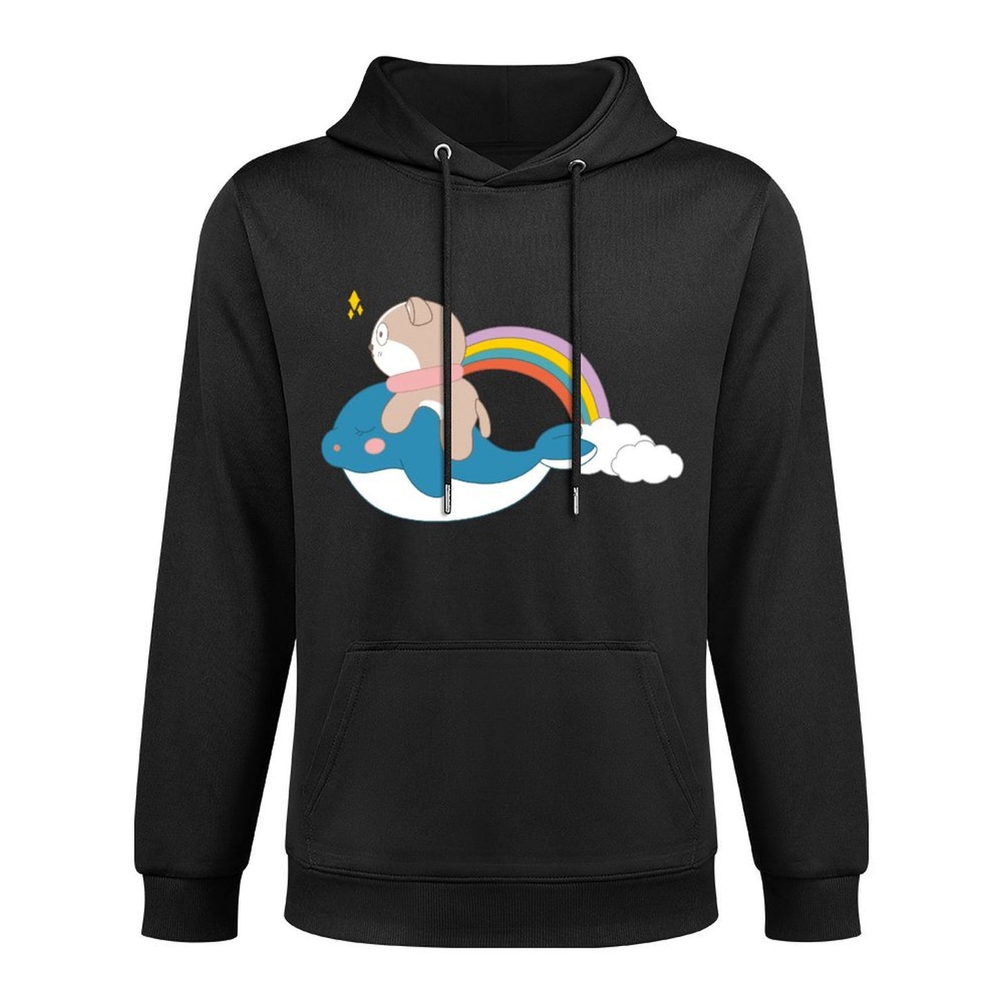 Crew Neck Minimalist Front Graphic Hoodies