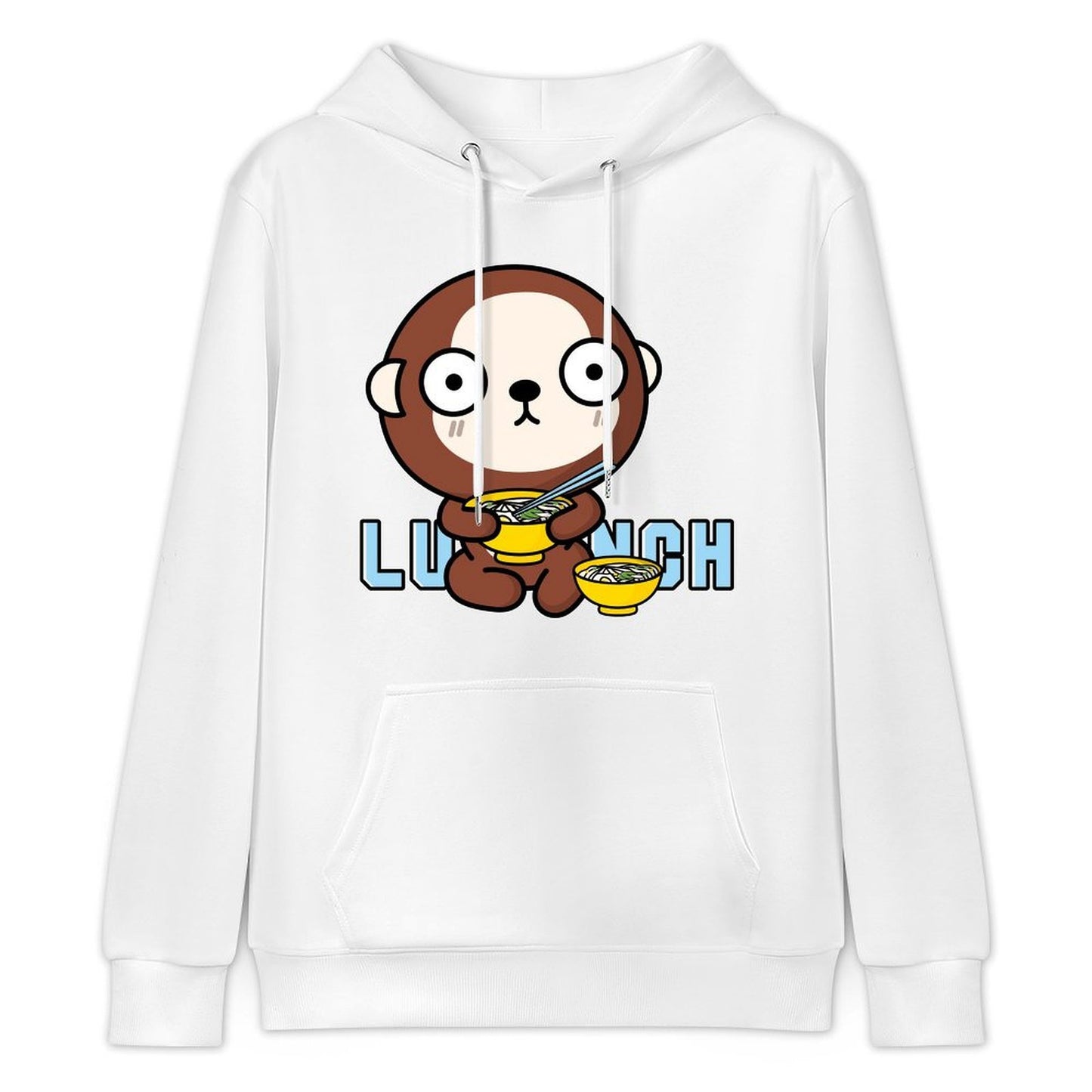 Neutral Double-Stitched Front Graphic Hoodies