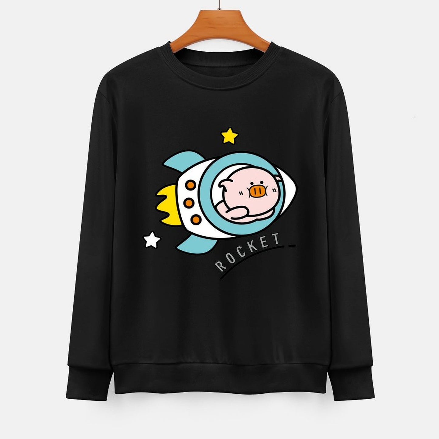 Front Patterned Long Sleeve TopComfortFit Relaxed Fit