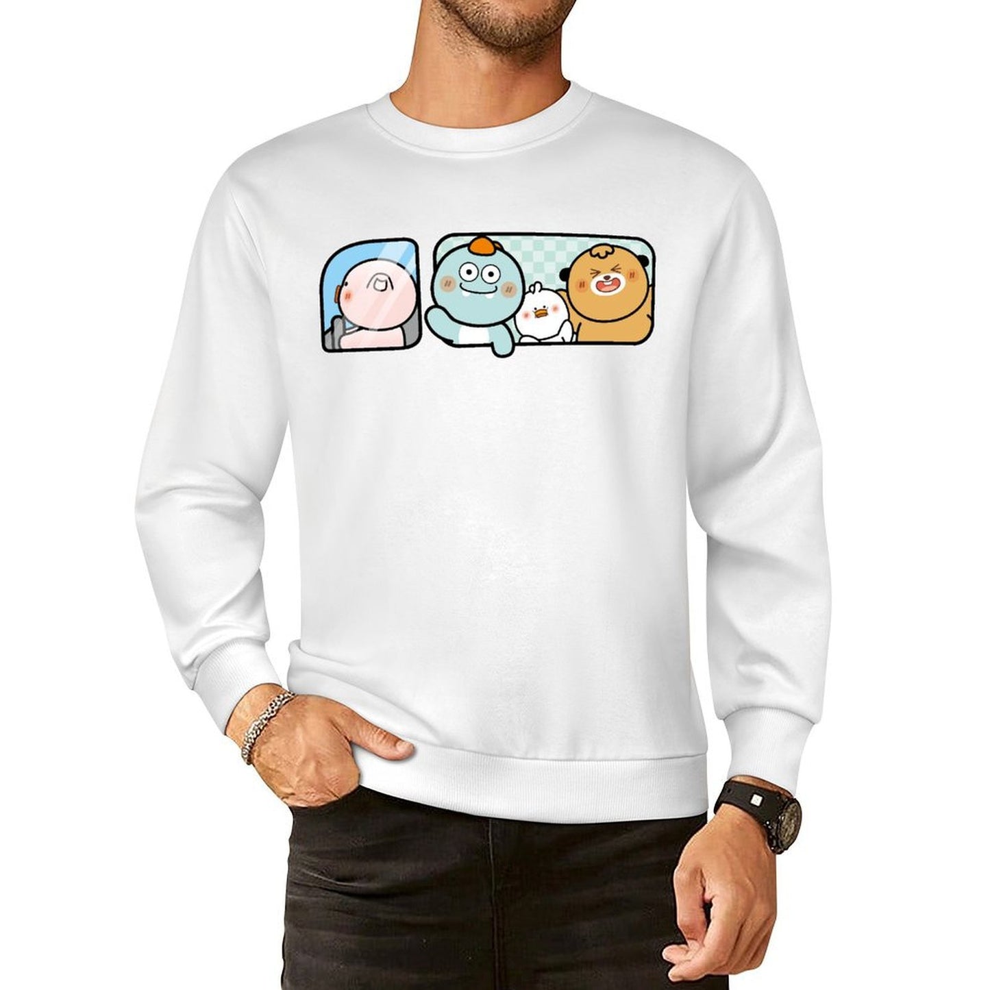 Front Patterned Long Sleeve TopStreet EverydayTee