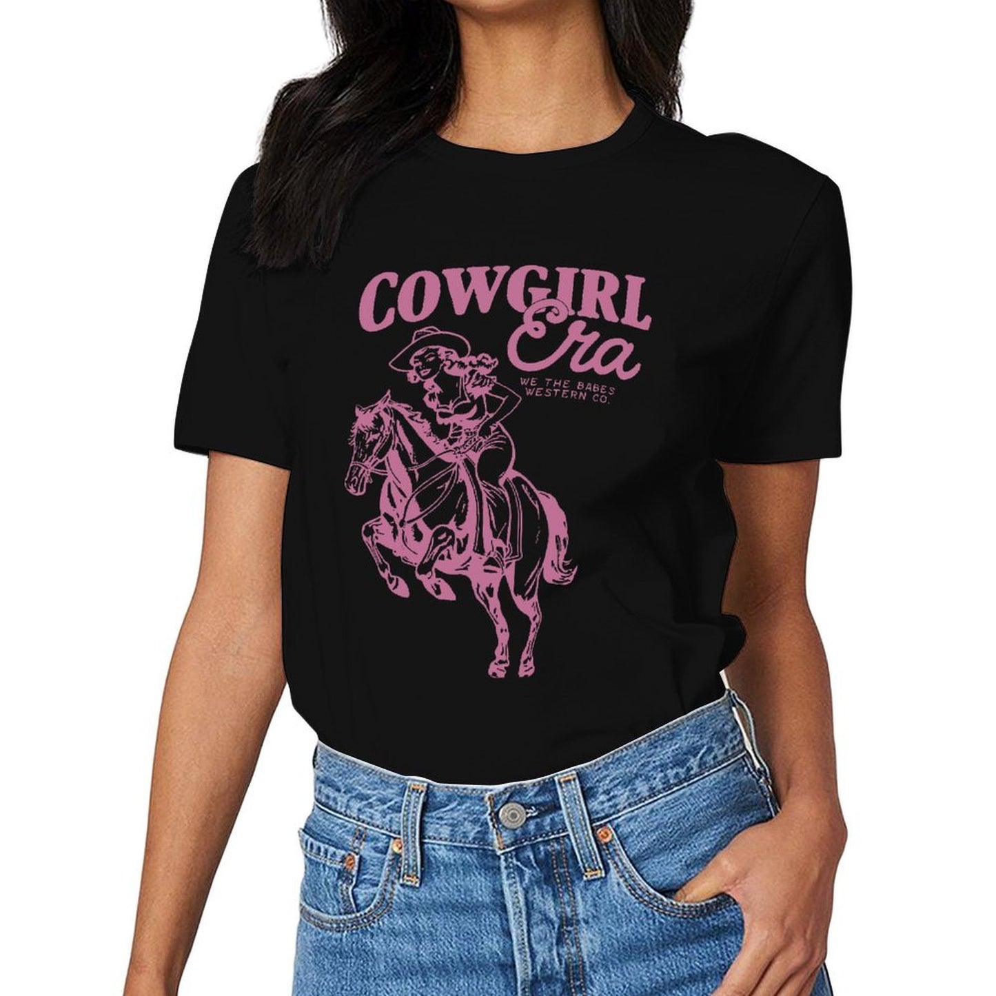 Inkmay Casual Cotton T-shirt Solid Pink Background No Patterns Unisex T-shirtStreetFit Wrinkle-Free T-Shirt