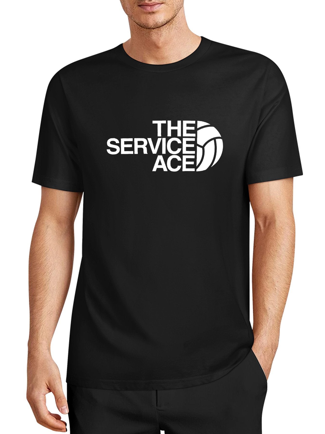 Inkmay Casual Cotton T-shirt The Service Ace Logo Design Artwork Unisex T-shirtSmooth EasyStyle T-Shirt