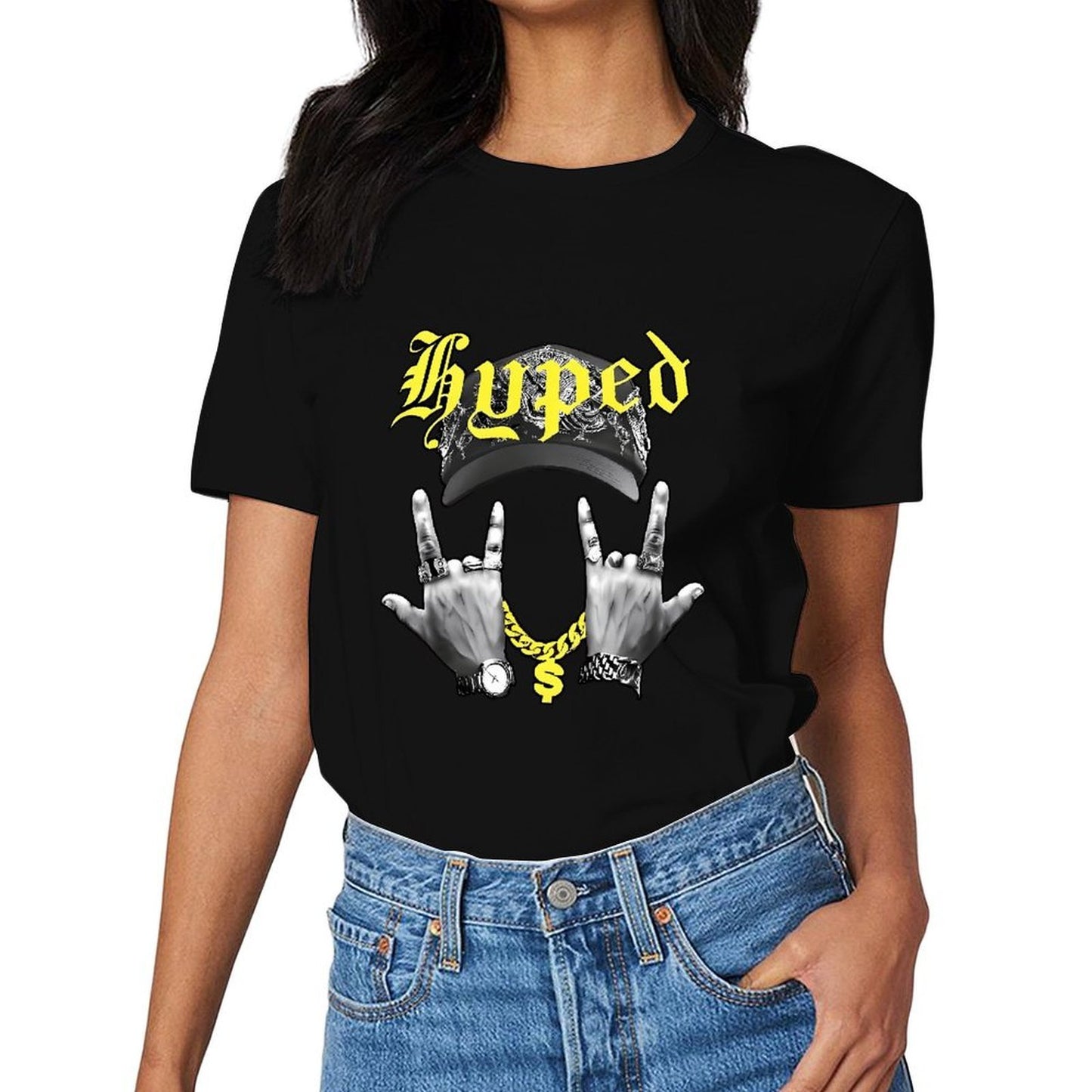 Inkmay Casual Cotton T-shirt Hyped Cap With Intricate Design Art Unisex T-shirtTear-Resistant Unisex T-Shirt