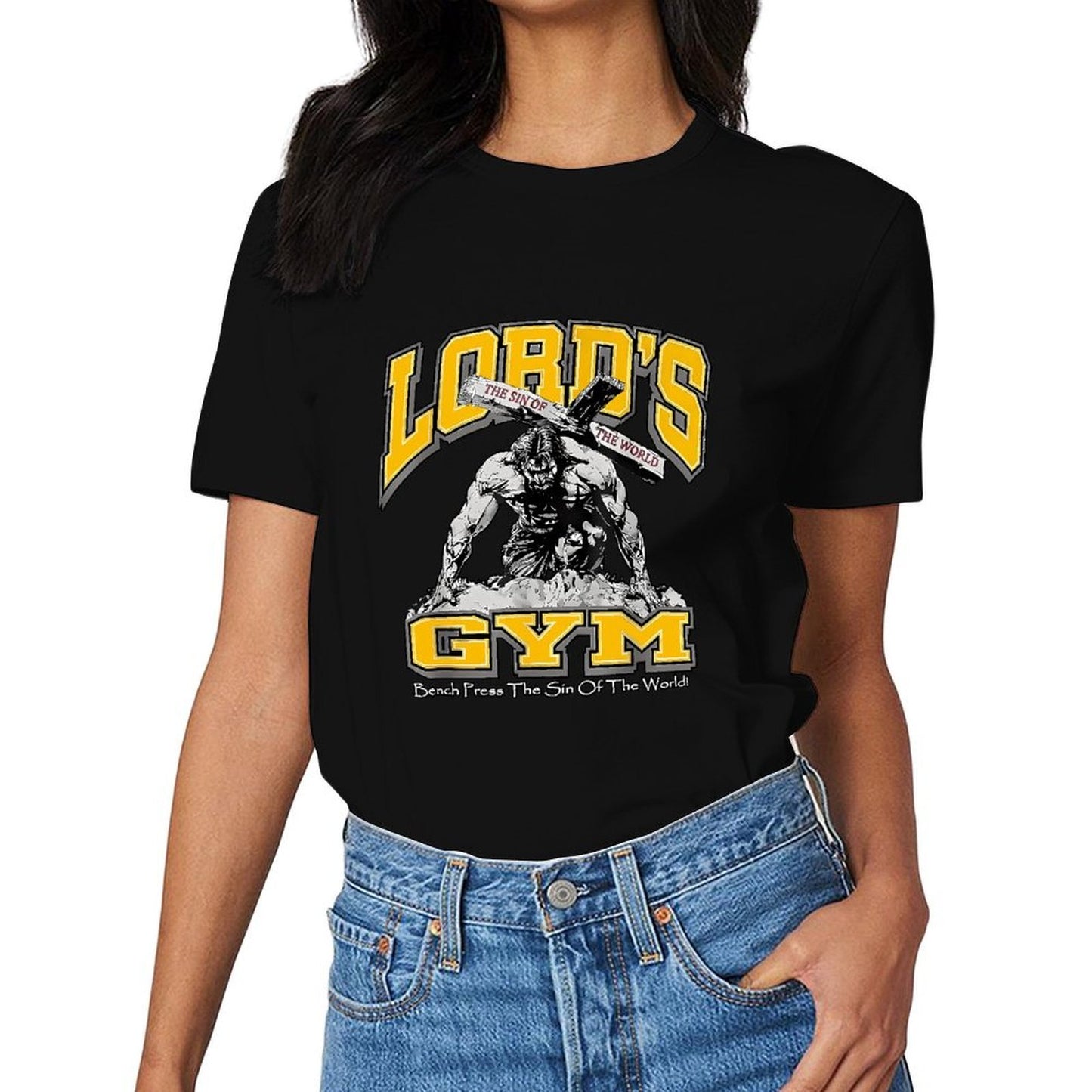 Inkmay Casual Cotton T-shirt Lord S Gym Sin Of World Unisex T-shirtHeavyweight TrueFit T-Shirt