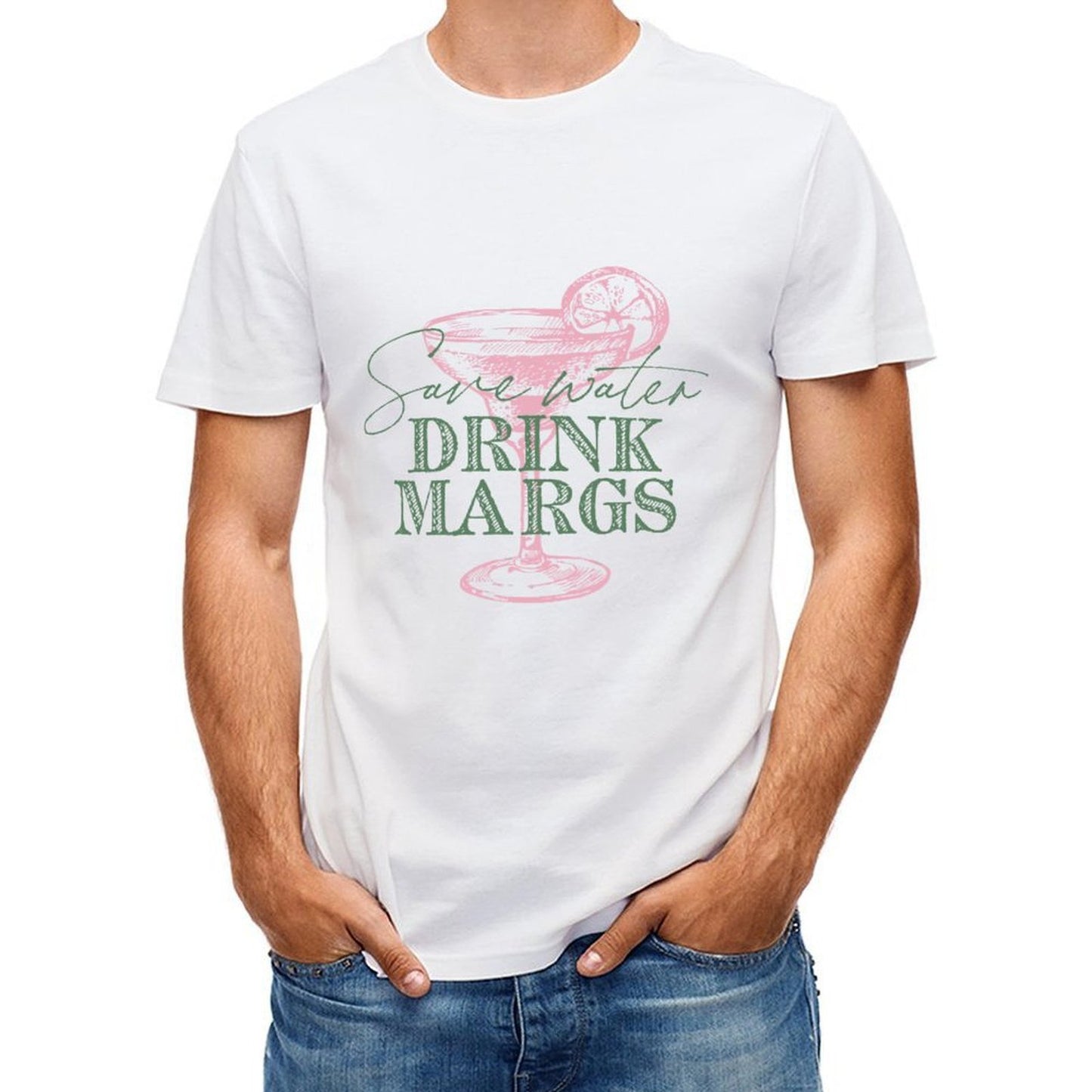 Inkmay Casual Cotton T-shirt Abstract Floral Design With Pink Elements Unisex T-shirtClassic Sharp T-Shirt