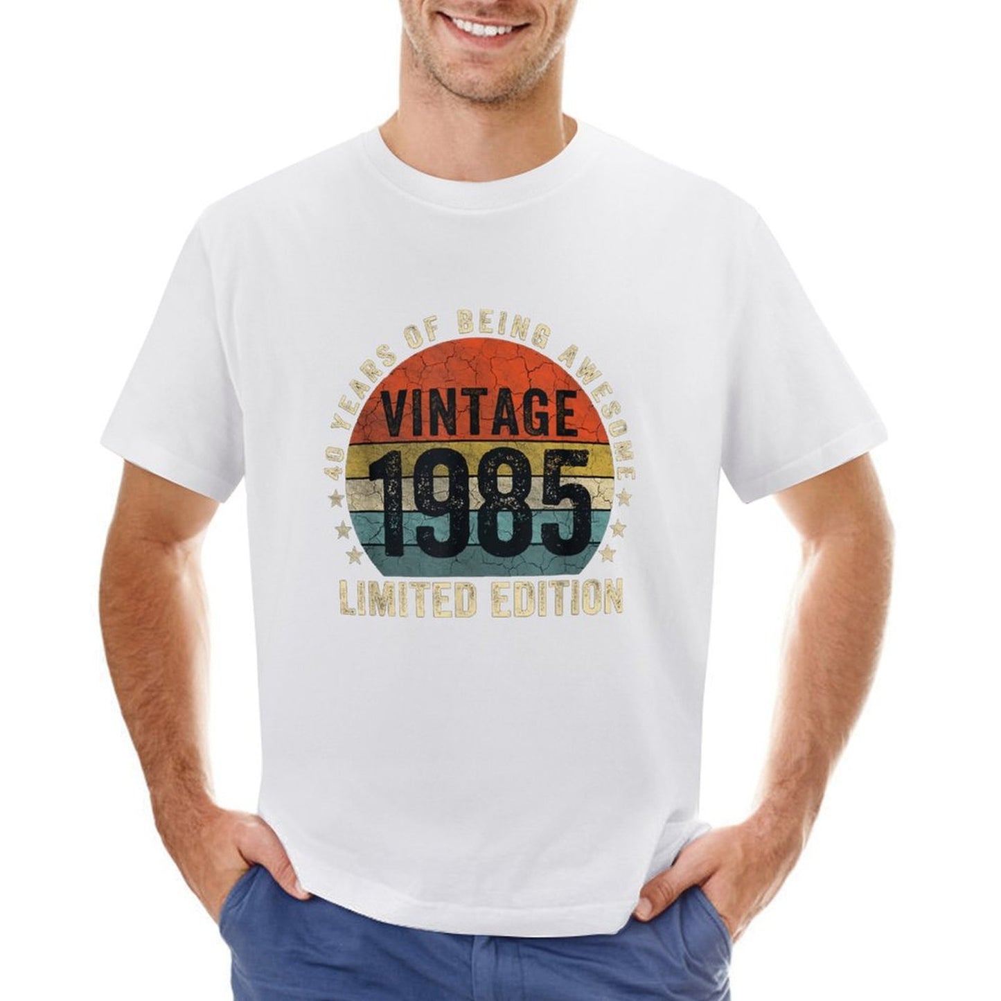 Inkmay Casual Cotton T-shirt Vintage 1985 Limited Edition Retro Design Unisex T-shirt