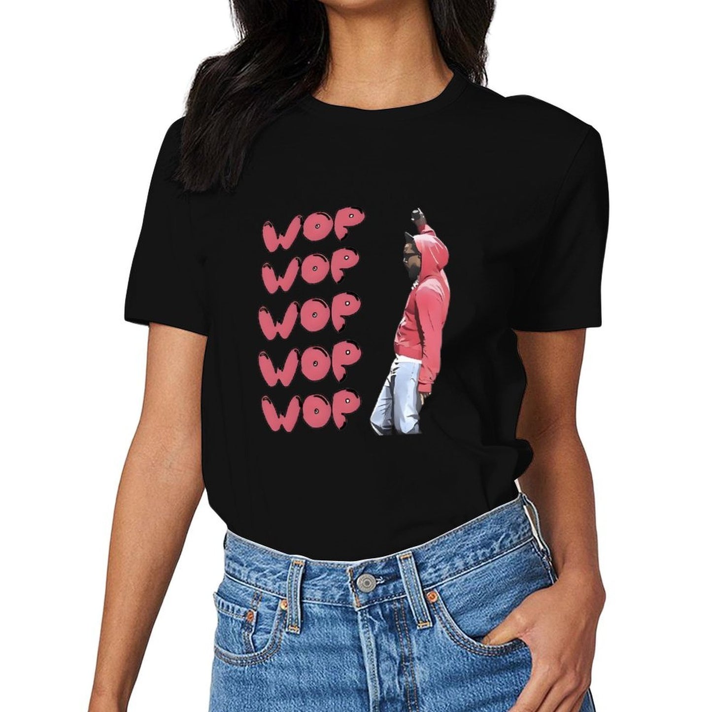 Inkmay Casual Cotton T-shirt Wop Wop Pattern Print On Fabric Unisex T-shirtTimeless Heavyweight T-Shirt