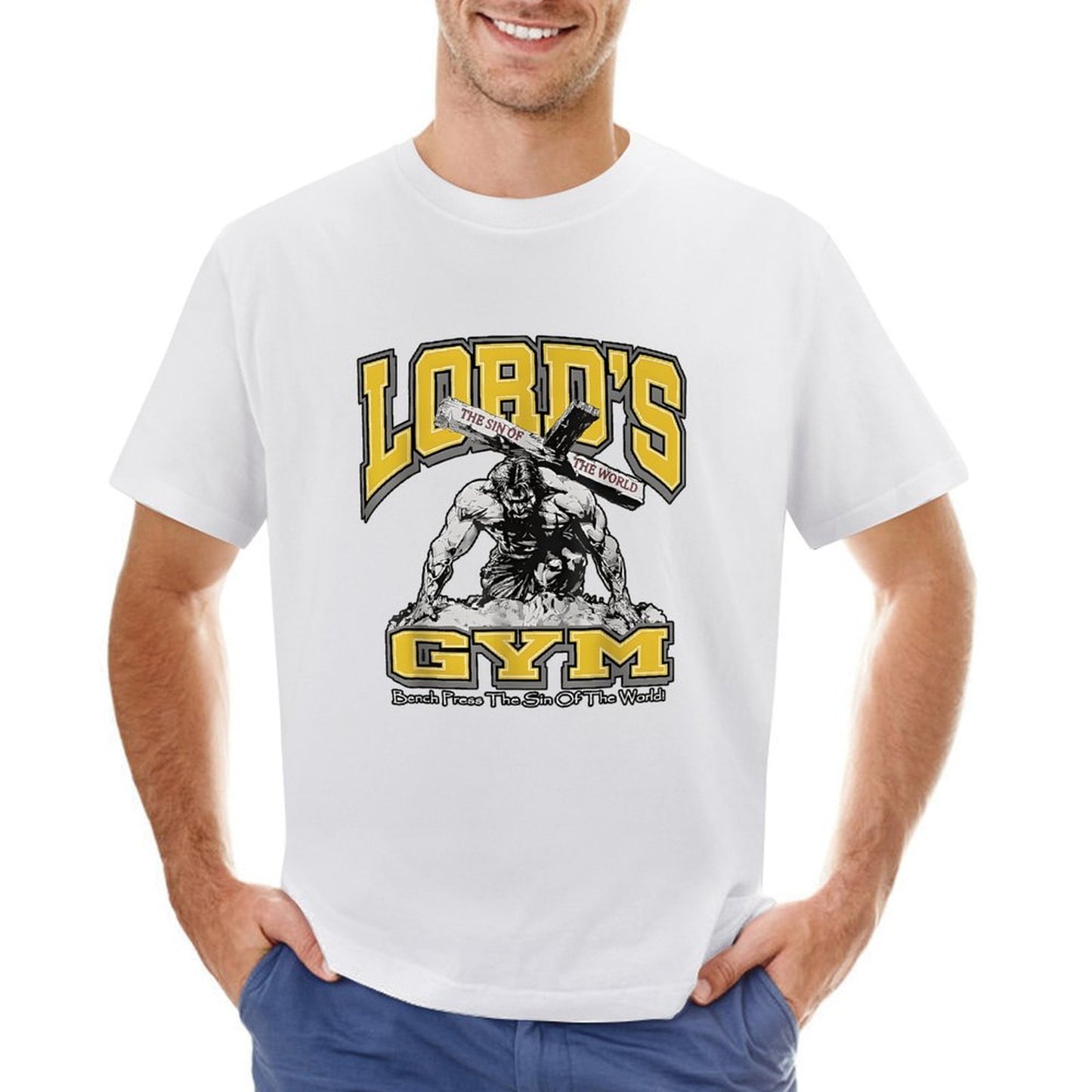 Inkmay Casual Cotton T-shirt Lord S Gym Sin Of World Unisex T-shirtEveryday Design-Your-Own T-Shirt