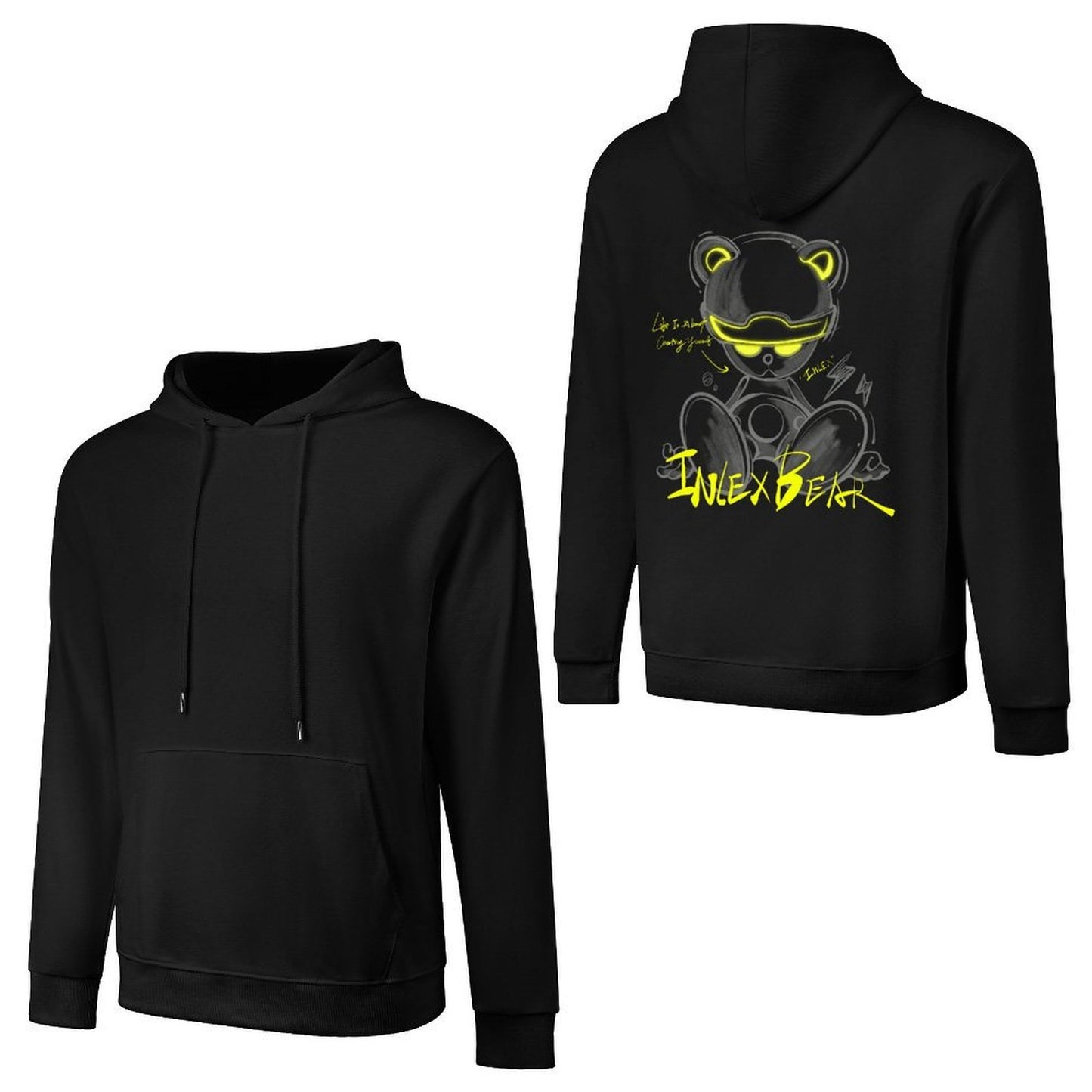 Inlex bear hooded pocket sweatshirt with back detailSeamless EverydayHoodie