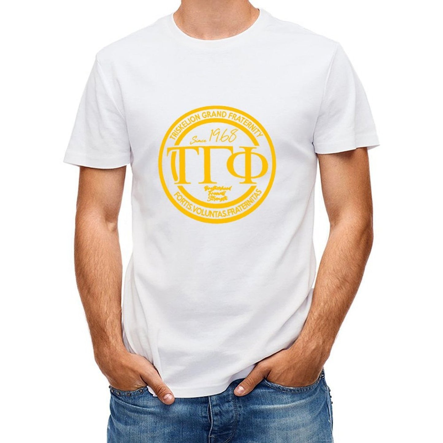 Inkmay Casual Cotton T-shirt Solid Yellow Background No Patterns Unisex T-shirt100% Cotton RelaxFit T-Shirt