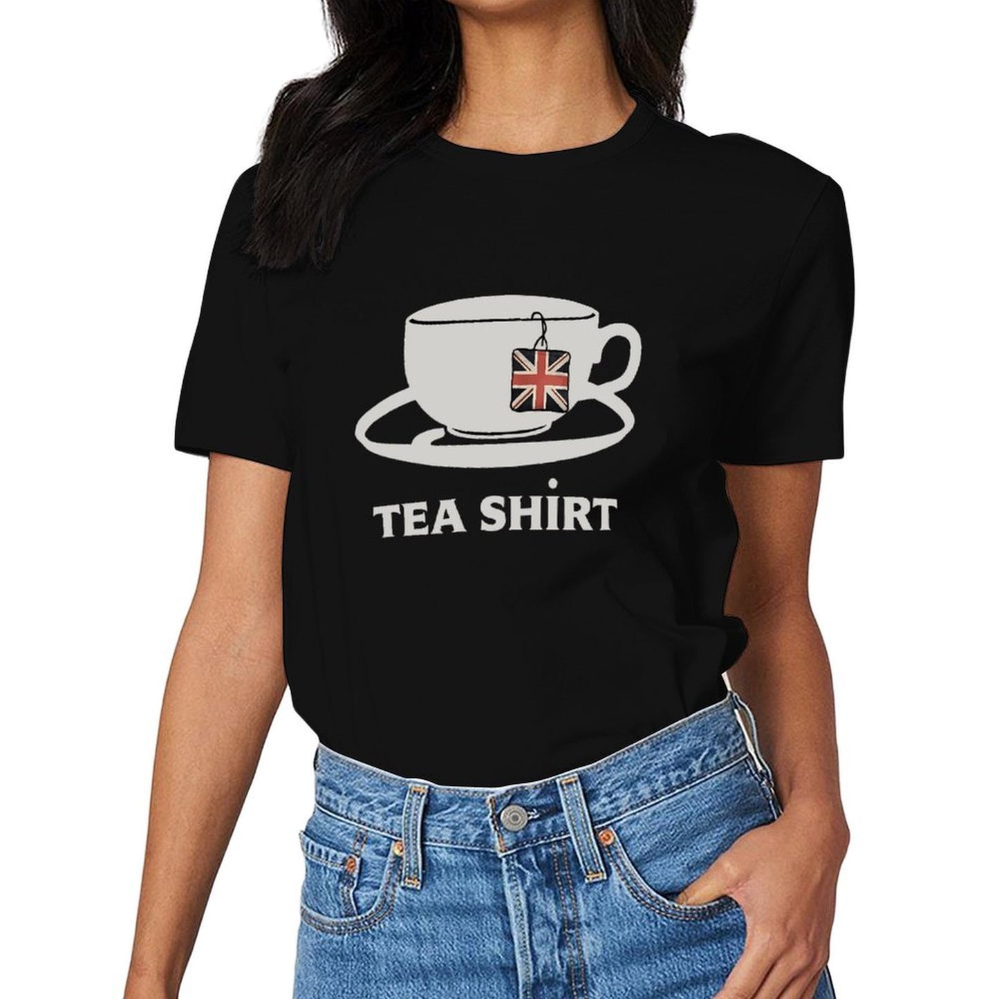 Inkmay Casual Cotton T-shirt Tea Bag With Uk Flag Design Unisex T-shirtCasual Soft T-Shirt