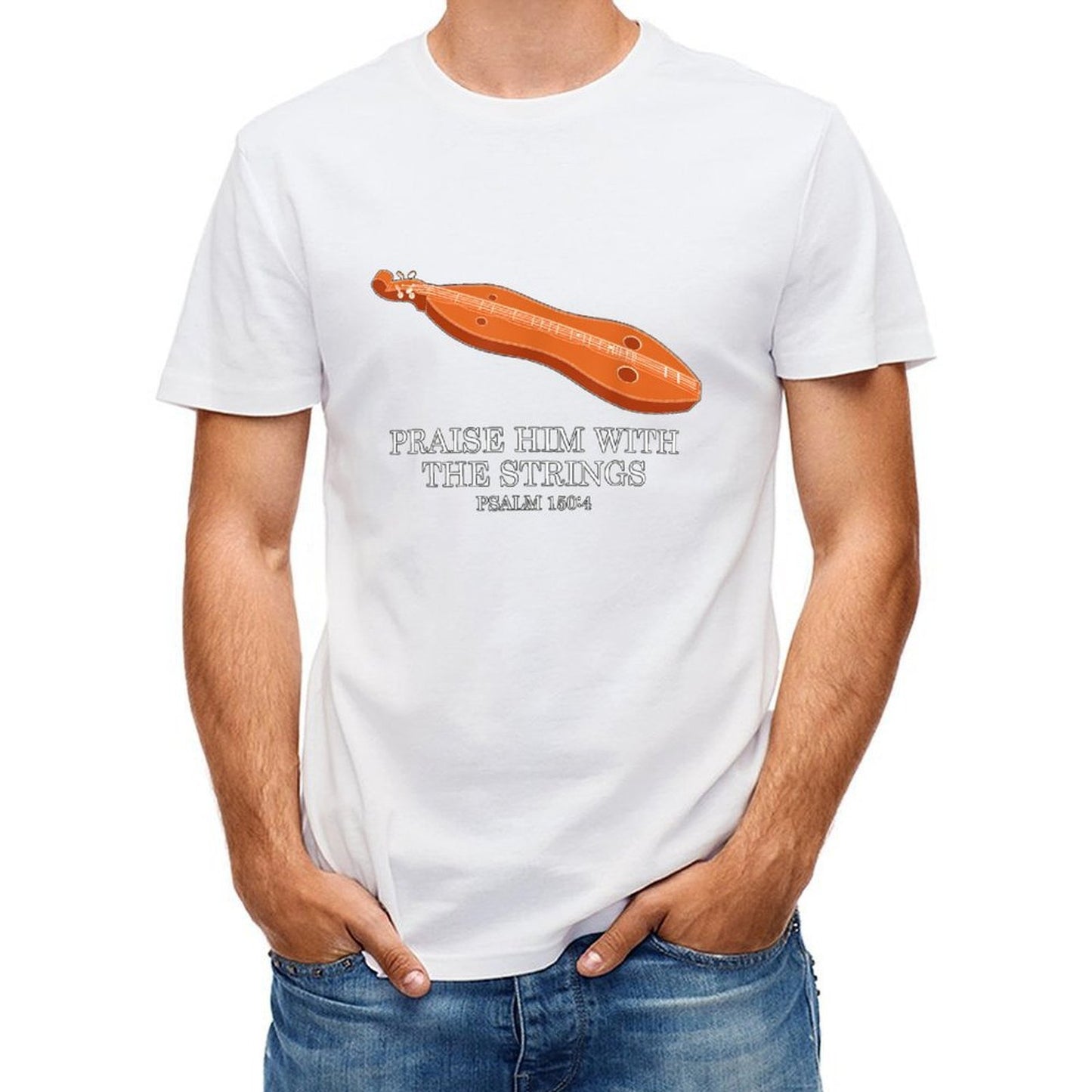 Inkmay Casual Cotton T-shirt Stringed Instrument With Musical Notes Unisex T-shirtPlain Shrink-Resistant T-Shirt