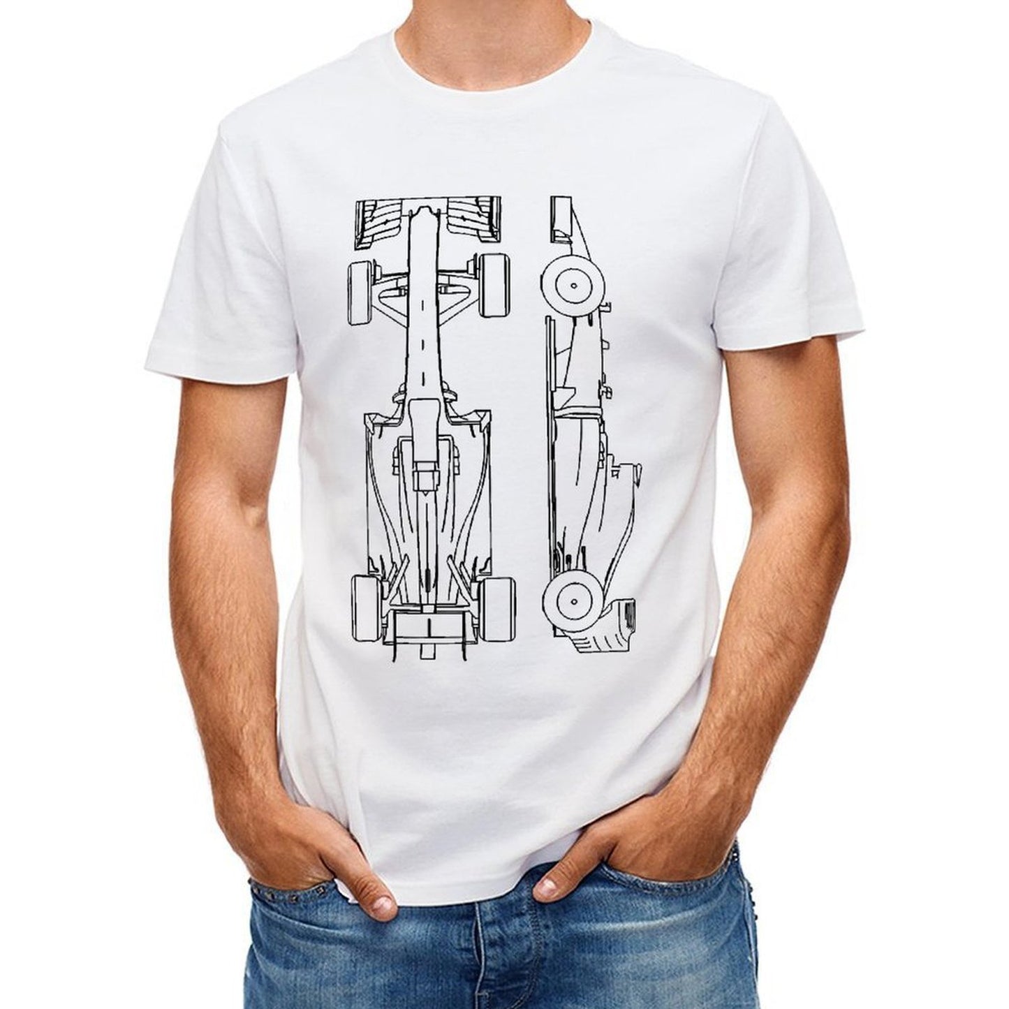 Inkmay Casual Cotton T-shirt Abstract Floral Design With Bold Colors Unisex T-shirt