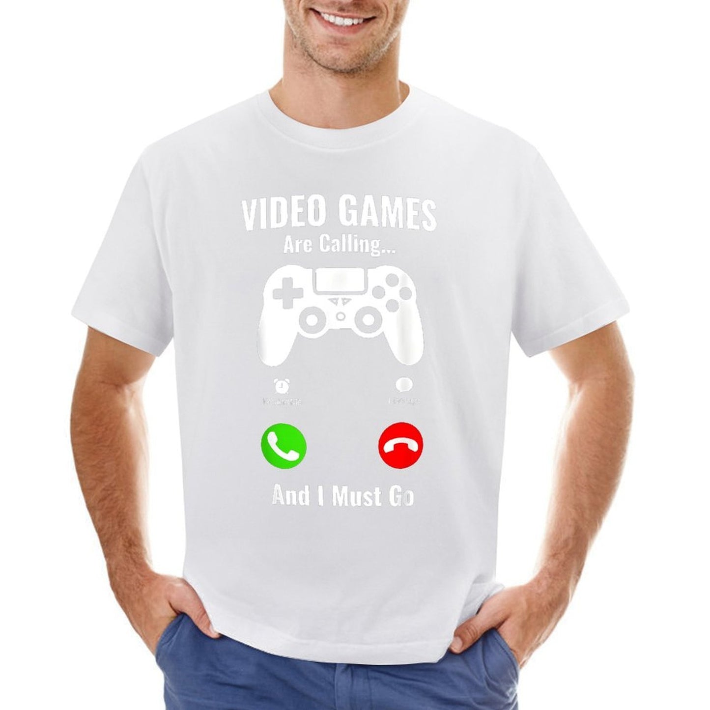 Inkmay Casual Cotton T-shirt Video Games Are Calling And Must Unisex T-shirtClean Edges Standard T-Shirt