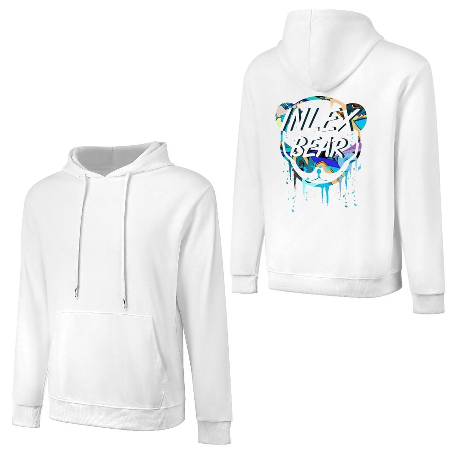 Inlex bear hooded pocket sweatshirt with back detailEasy-Care SoftLineHoodie
