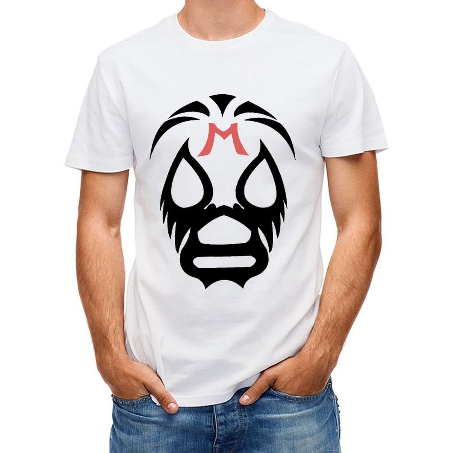 Inkmay Casual Cotton T-shirt Solid Coral Color Top Design Unisex T-shirtIndoor Retro T-Shirt