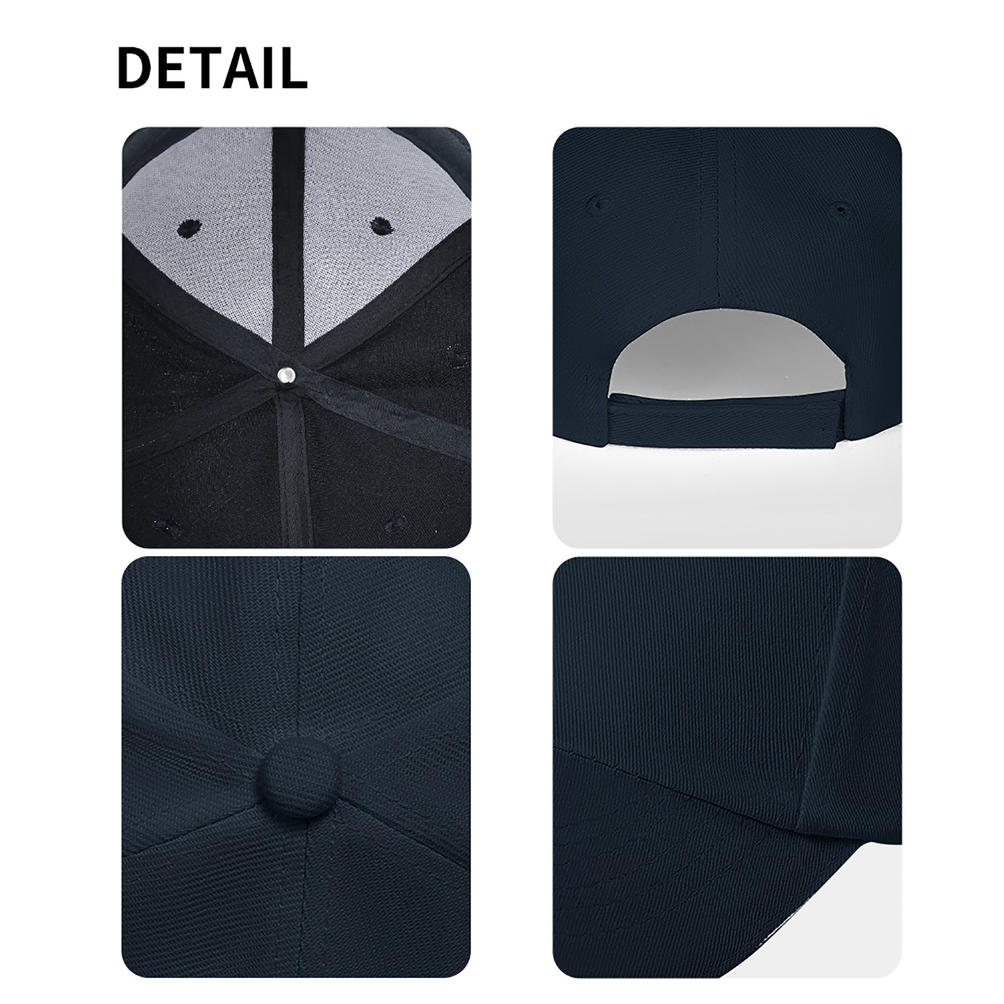 Custom dark navy blue sandwich baseball cap