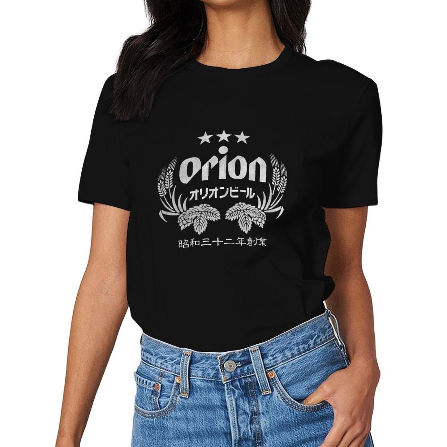 Inkmay Casual Cotton T-shirt Orion Beer Logo With Wheat Unisex T-shirtClassicLine StreetStyle T-Shirt
