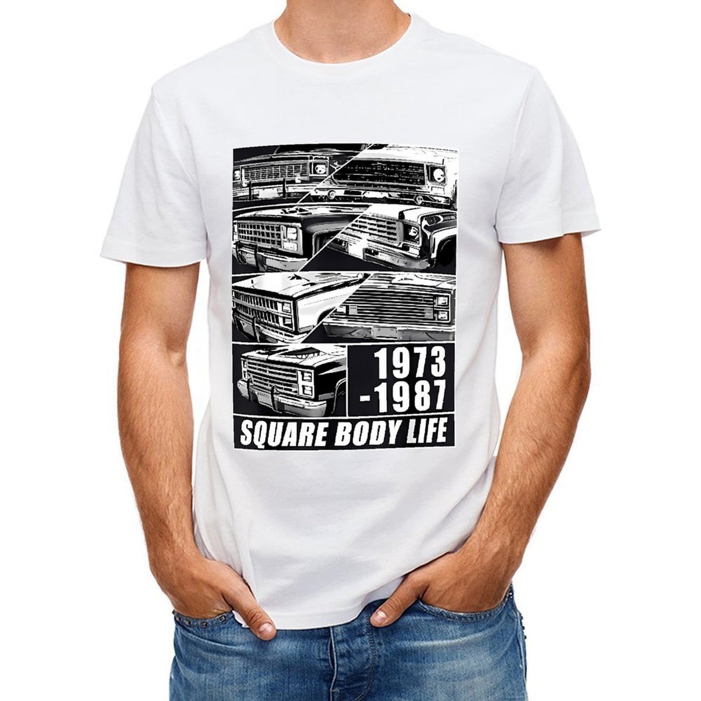 Inkmay Casual Cotton T-shirt Square Body Life Print Pattern Art Unisex T-shirtSoftstyle EverydayFit T-Shirt
