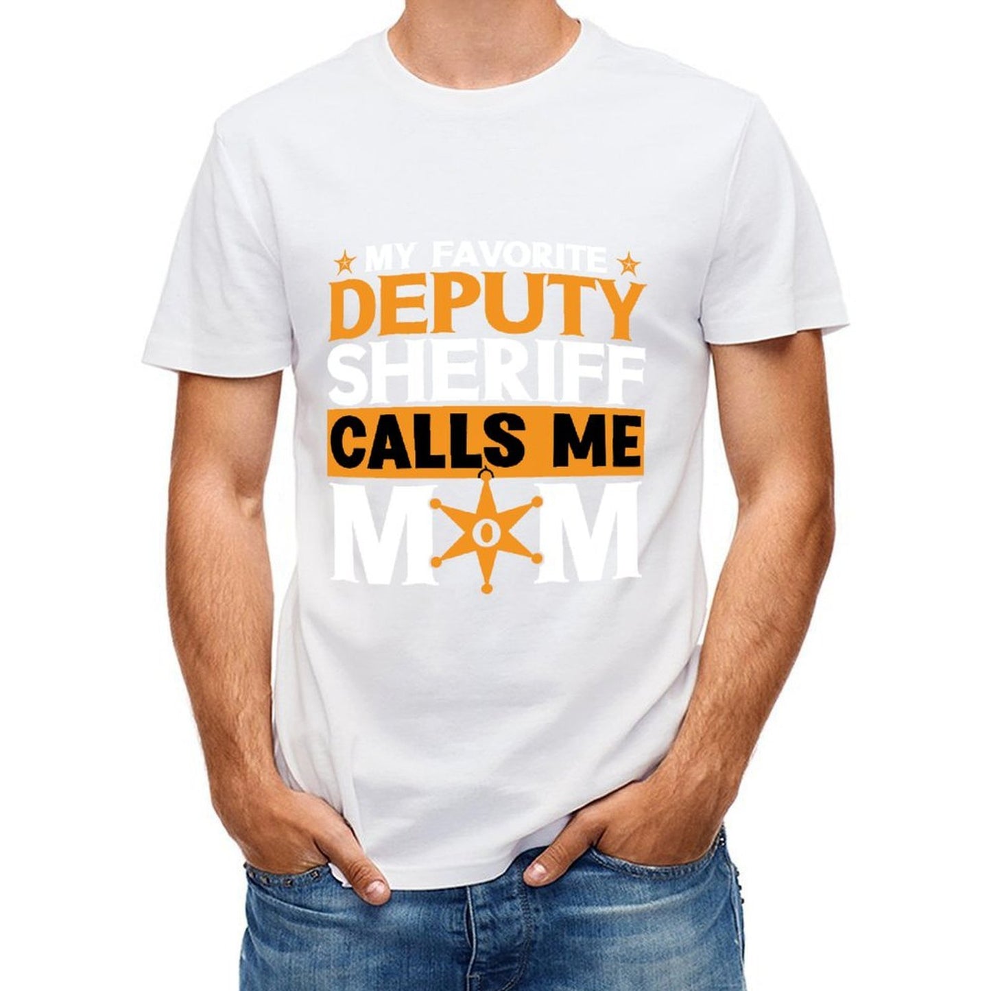 Inkmay Casual Cotton T-shirt Orange Background With Black Text Calls Unisex T-shirtSoftstyle Neat T-Shirt
