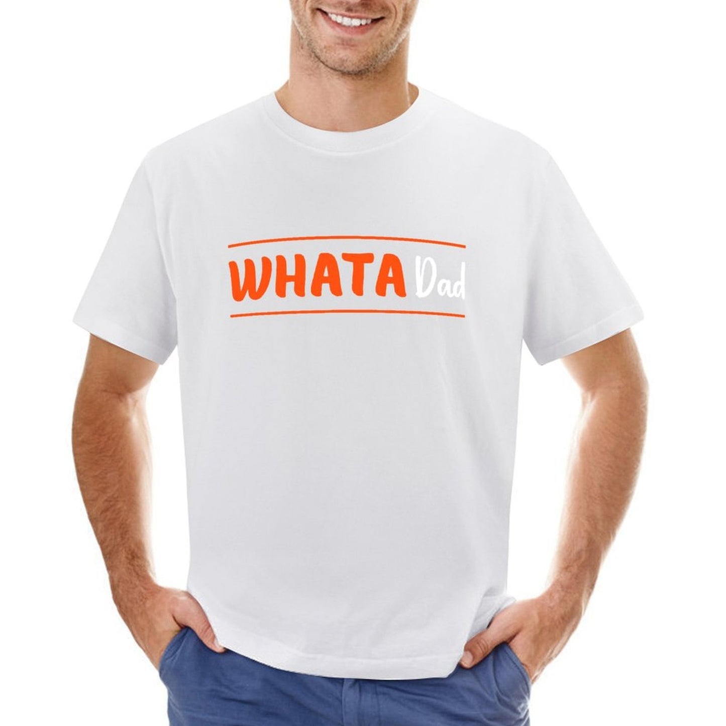 Inkmay Casual Cotton T-shirt Abstract White Shape On Orange Background Unisex T-shirtEco / Sustainable Batch-Printed T-Shirt