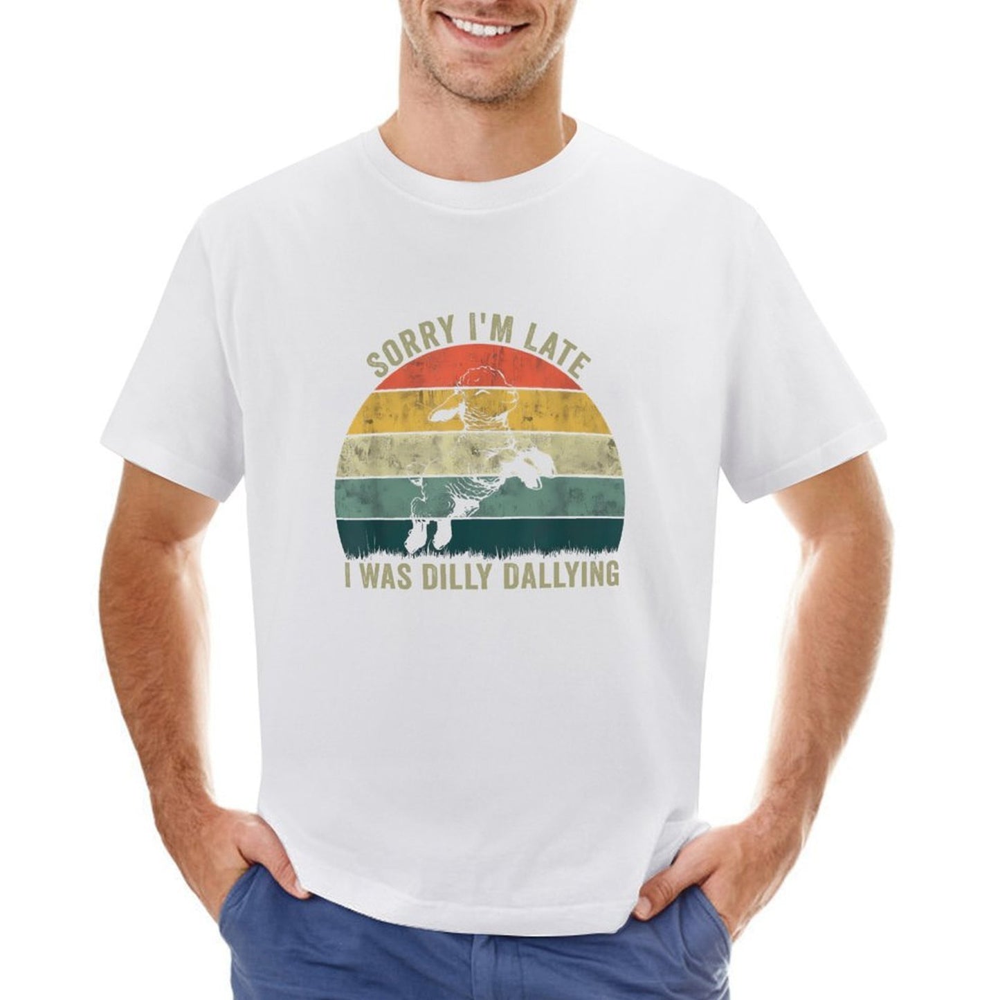 Inkmay Casual Cotton T-shirt Colorful Abstract Design With Layered Texture Unisex T-shirtSeries Heat-Transfer T-Shirt