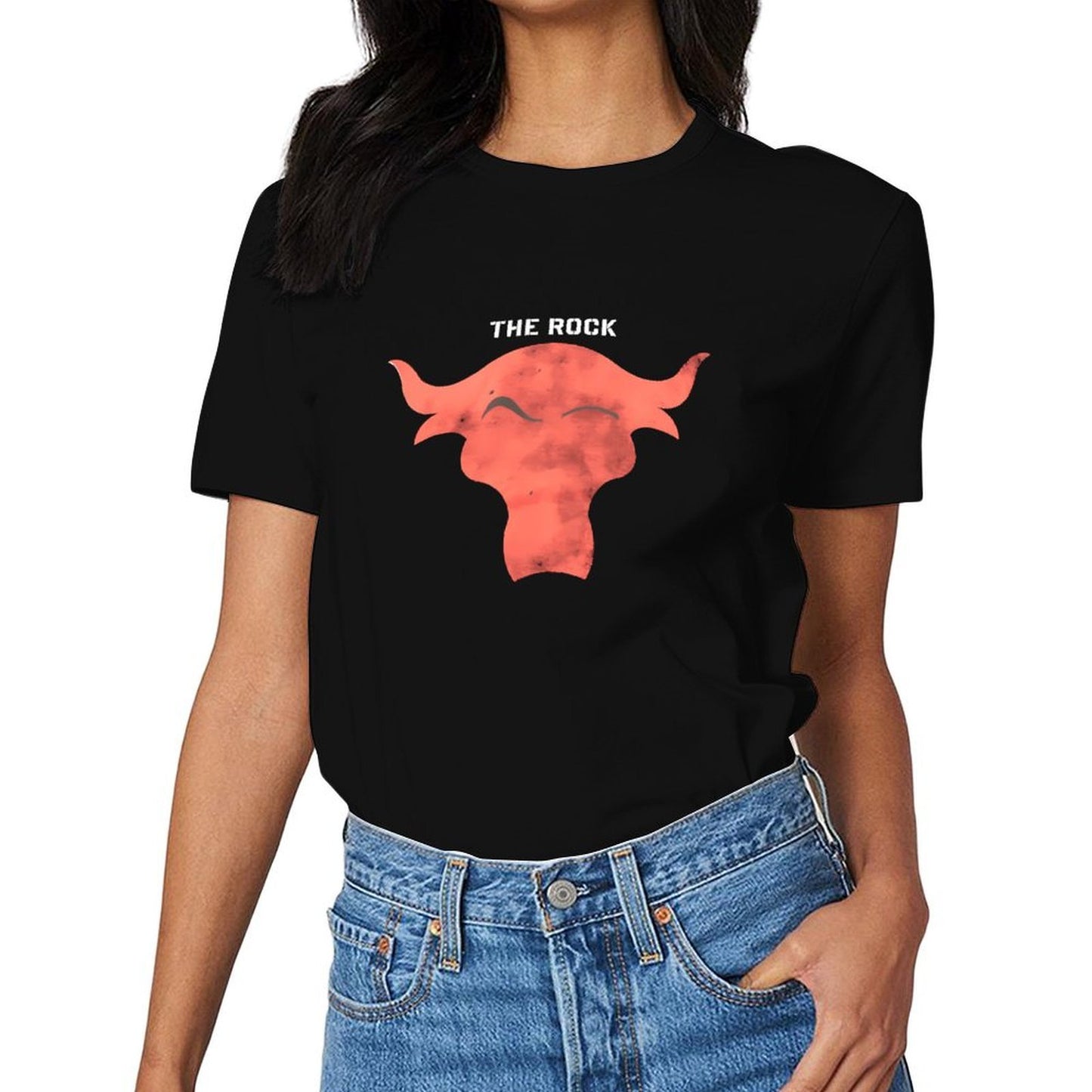 Inkmay Casual Cotton T-shirt Red Bull Head With Horns Unisex T-shirtComfort TrueComfort T-Shirt