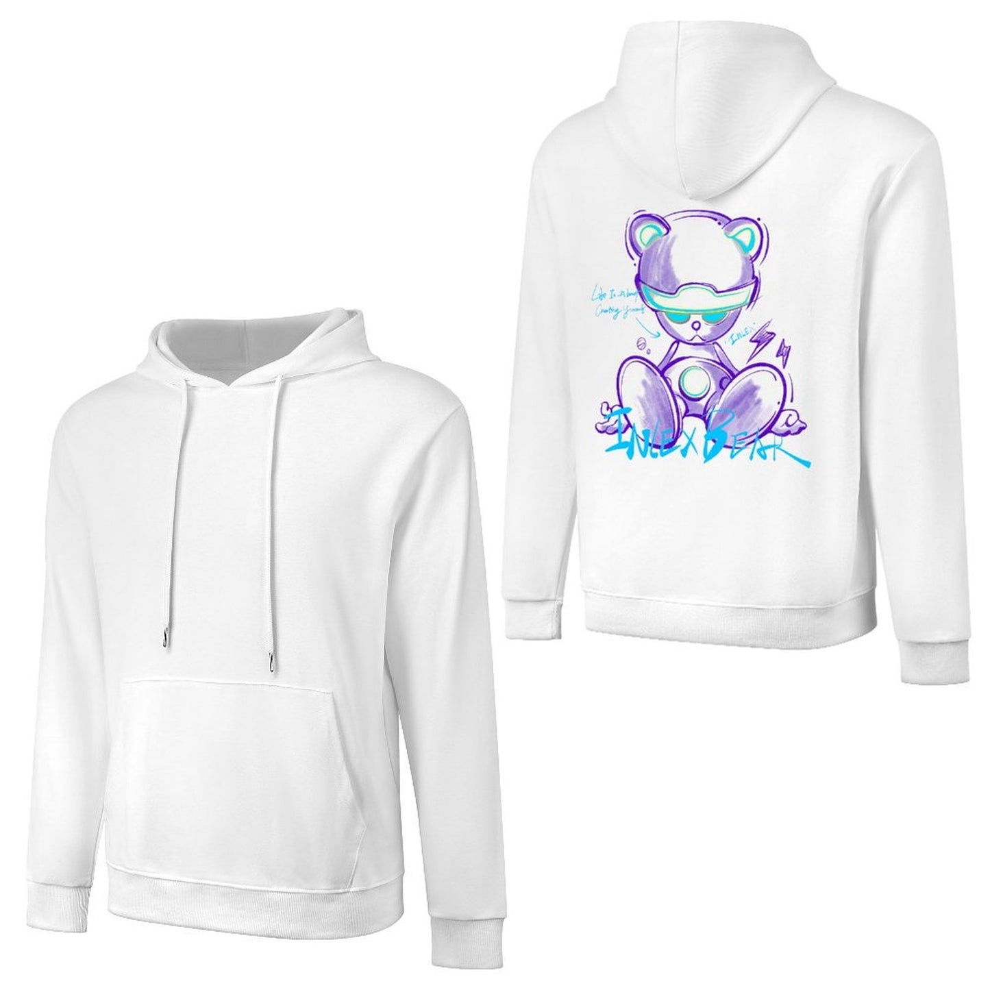 Inlex bear hooded pocket sweatshirt with back detailDailyFit OversizedHoodie