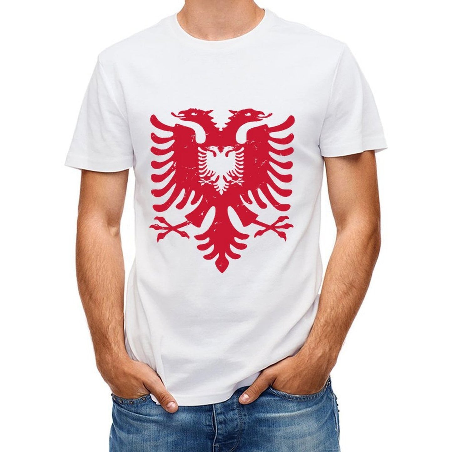 Inkmay Casual Cotton T-shirt Solid Red Background No Patterns Unisex T-shirtSoftTouch Chill T-Shirt