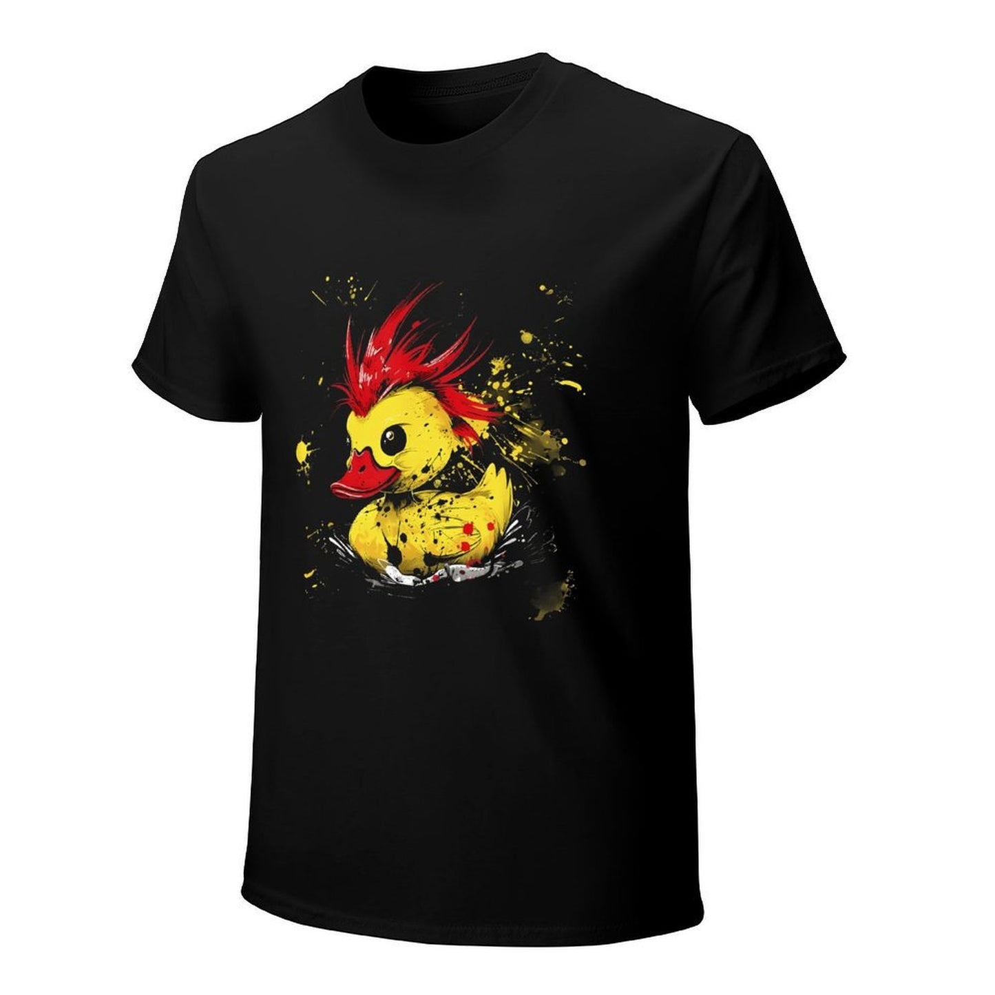 Inkmay Casual Cotton T-shirt Stylish Duck With Red Hair Splatter Unisex T-shirtLifestyleLine ClassicStyle T-Shirt