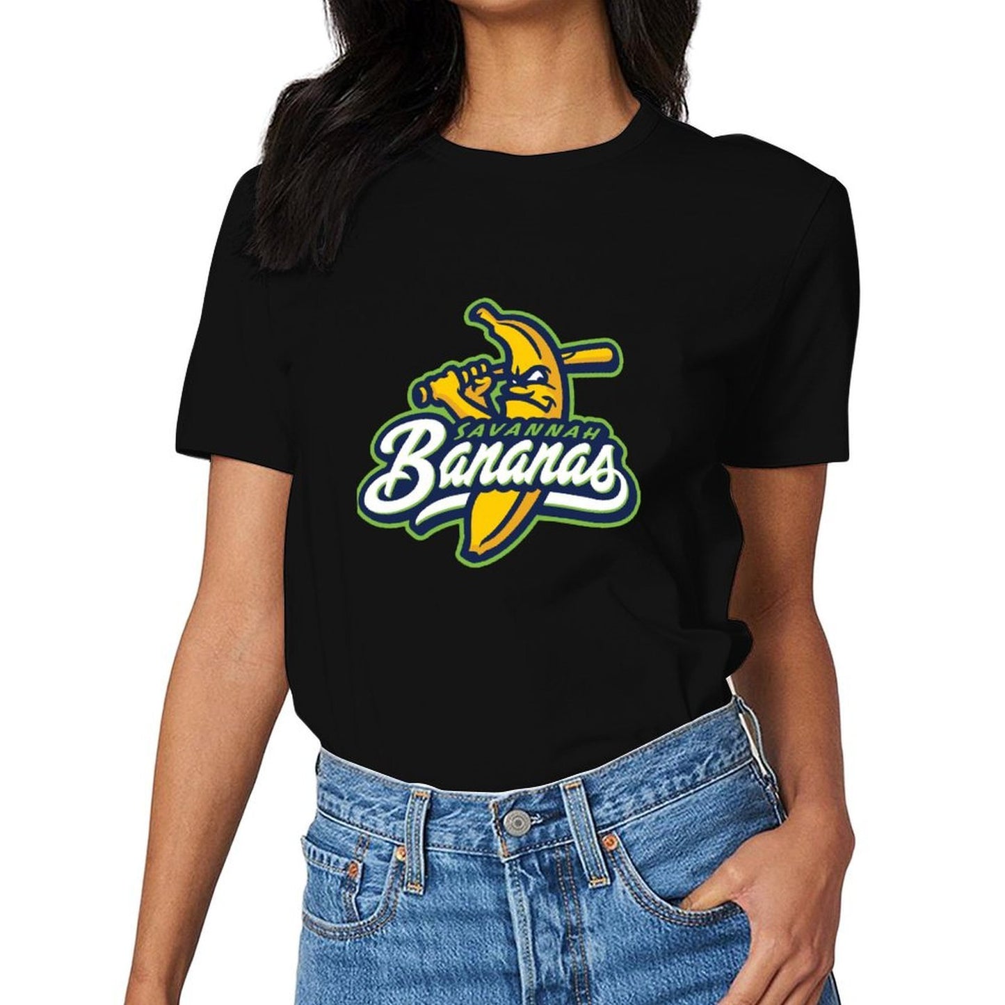 Inkmay Casual Cotton T-shirt Savannah Bananas Logo With Banana Bat Unisex T-shirtTrueComfort Neat T-Shirt