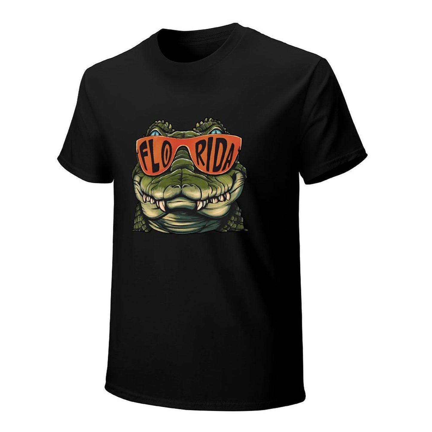Inkmay Casual Cotton T-shirt Alligator Wearing Sunglasses With Florida Print Unisex T-shirtClassic Fit PremiumSeries T-Shirt