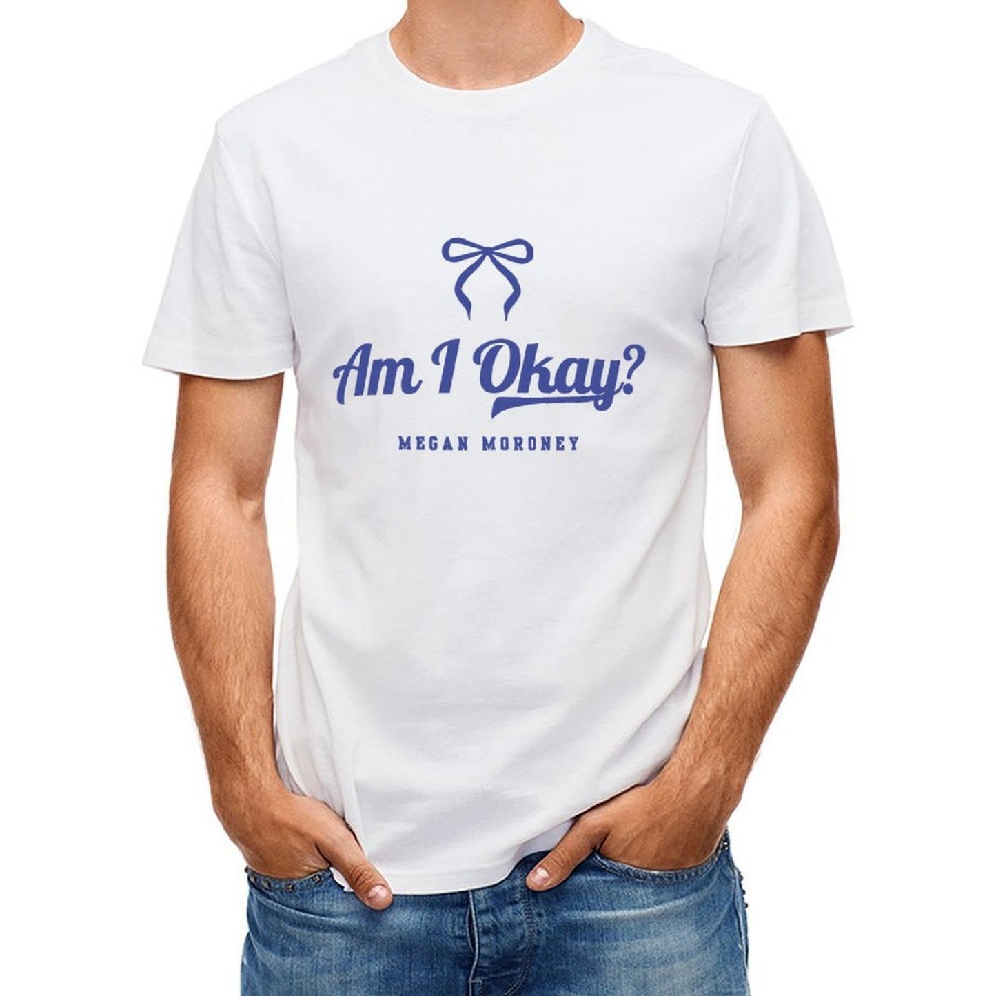 Inkmay Casual Cotton T-shirt Am I Okay Megan Moroney Logo Unisex T-shirtSimple Minimal T-Shirt