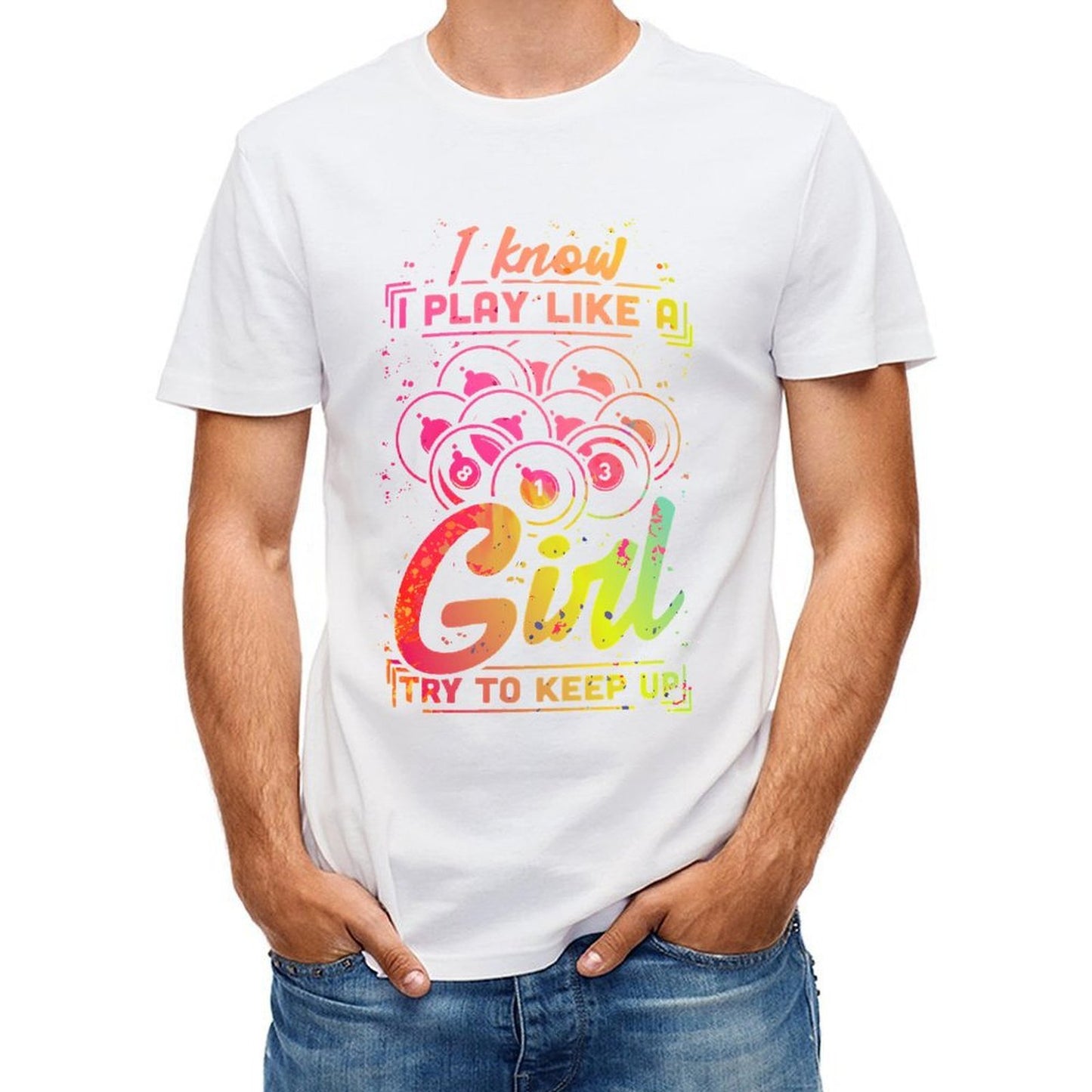 Inkmay Casual Cotton T-shirt Colorful Abstract Art With Text Design Unisex T-shirtLong Lasting RegularFit T-Shirt