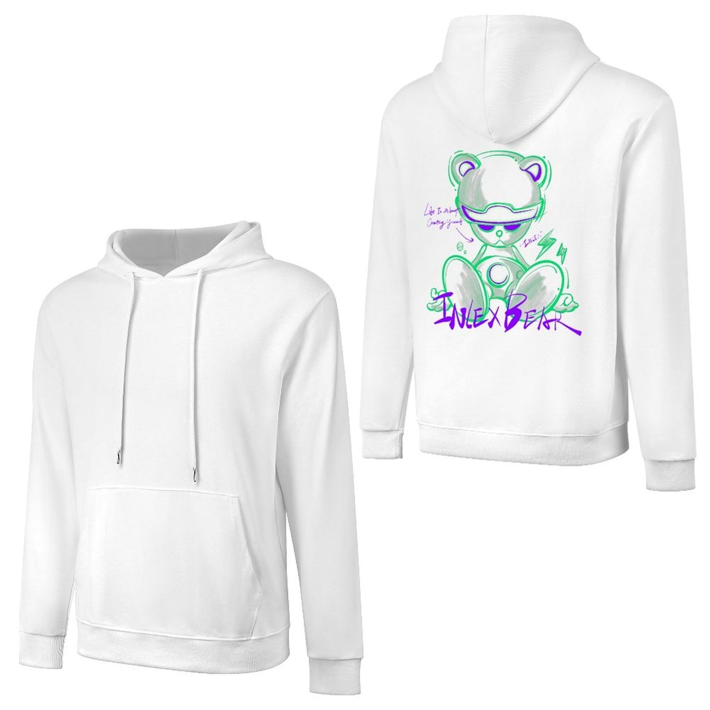 Inlex bear hooded pocket sweatshirt with back detailSoftTouch FundraisingHoodie