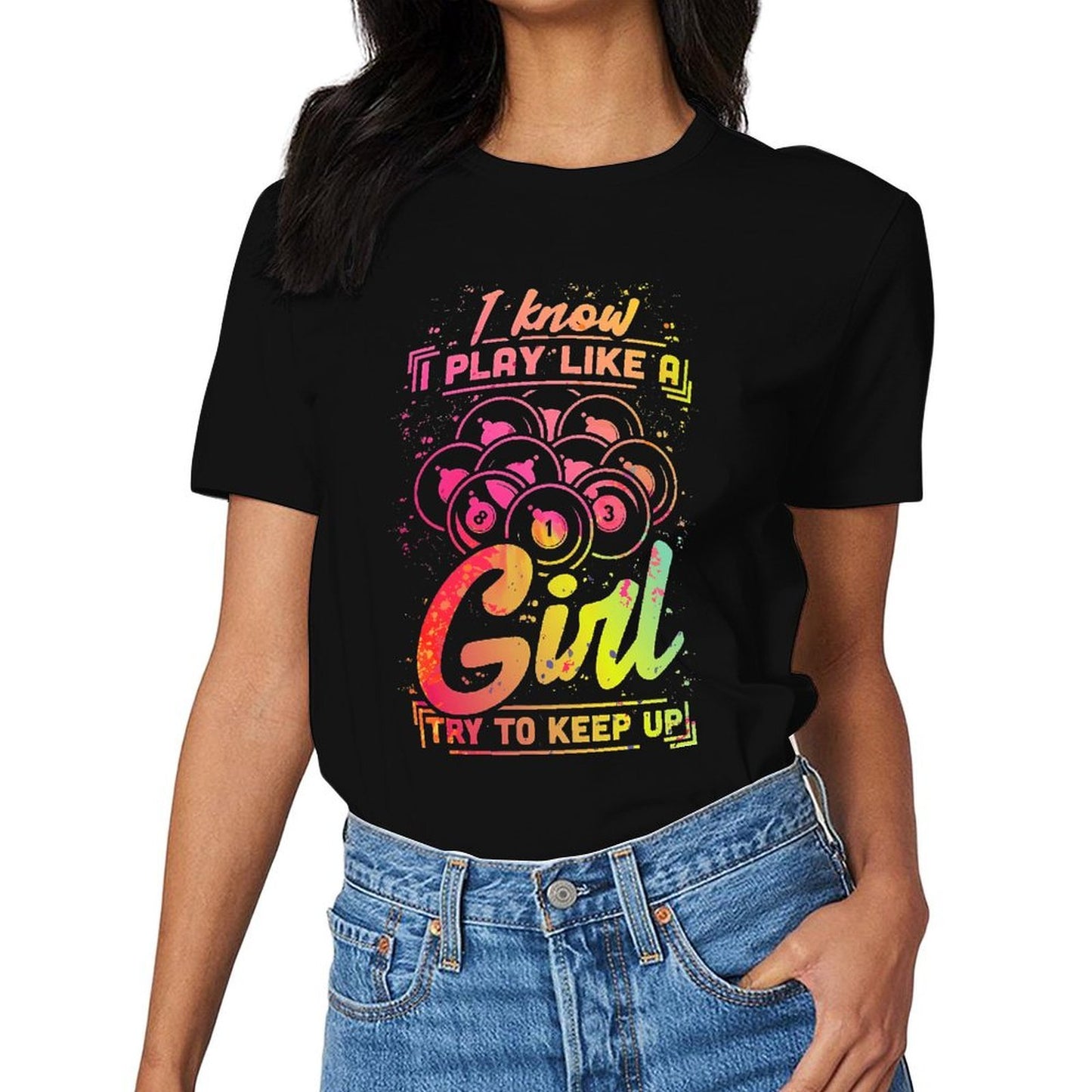 Inkmay Casual Cotton T-shirt Colorful Abstract Art With Text Design Unisex T-shirtLong Lasting RegularFit T-Shirt