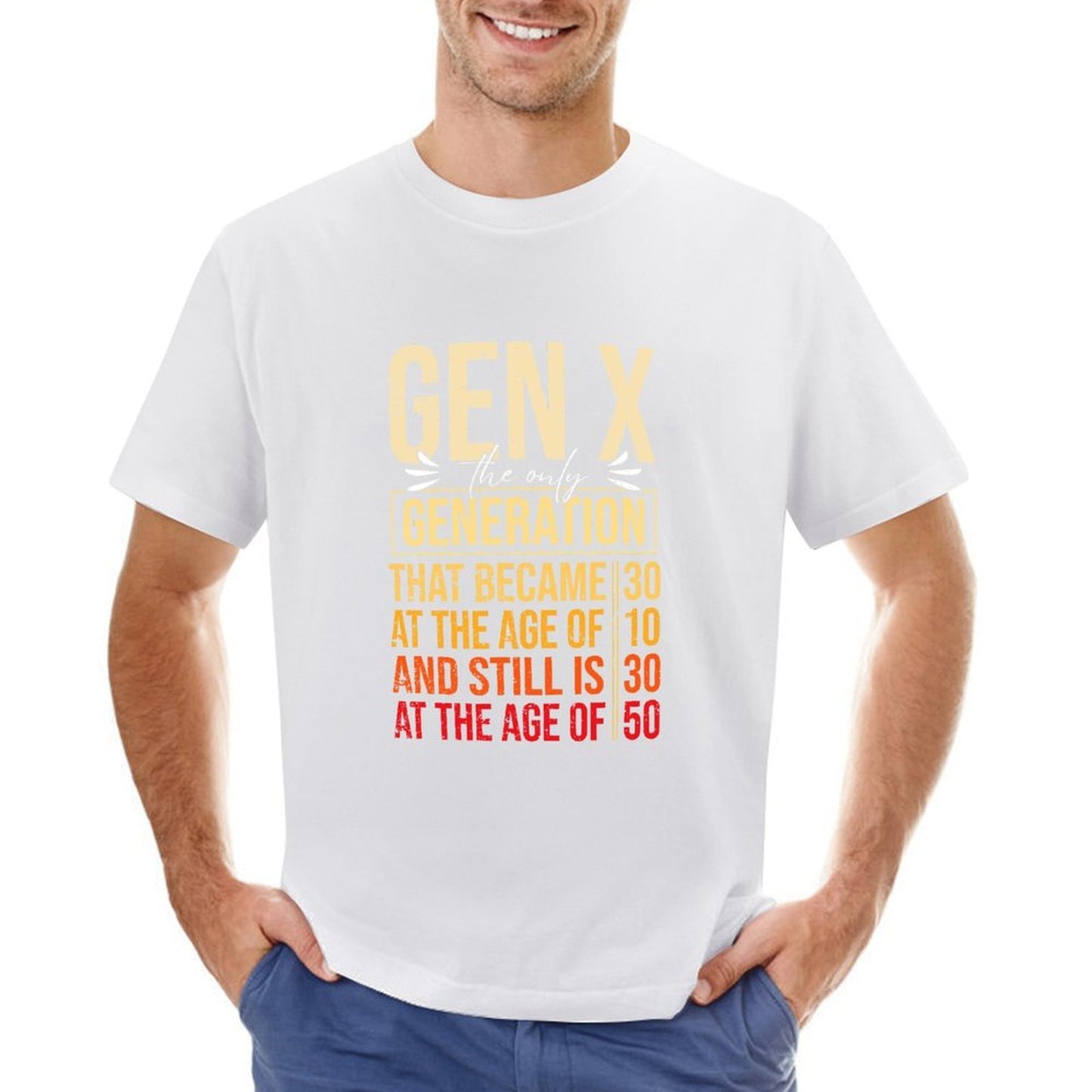 Inkmay Casual Cotton T-shirt Abstract Landscape With Warm Colors Palette Unisex T-shirtMade-to-Order EverydaySeries T-Shirt