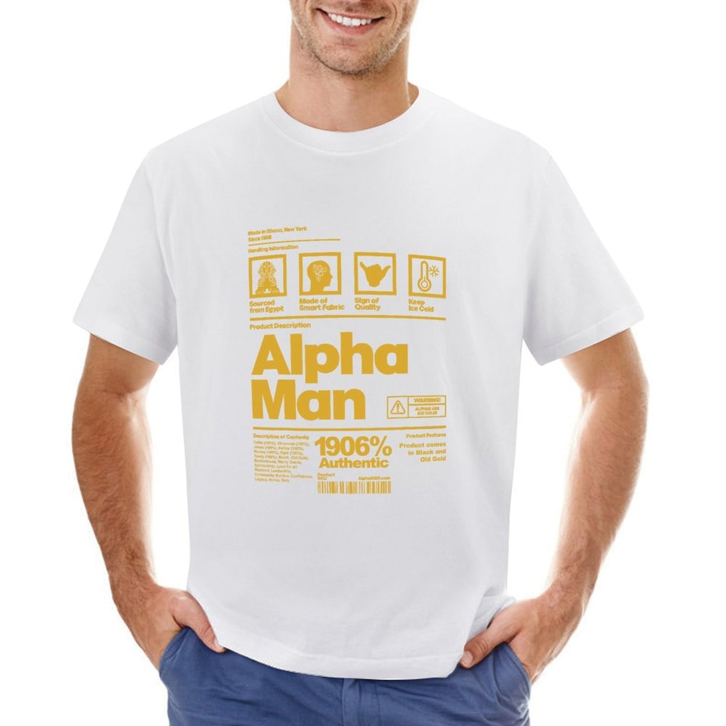 Inkmay Casual Cotton T-shirt Abstract Geometric Shapes On Yellow Background Unisex T-shirtUltra Durable Premium T-Shirt