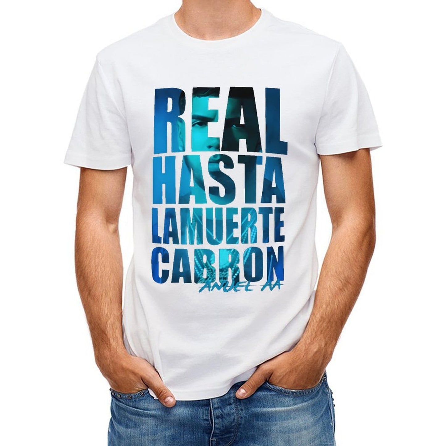 Inkmay Casual Cotton T-shirt Real Hasta La Muerte Carbon Unisex T-shirtEasyStyle V-Neck T-Shirt