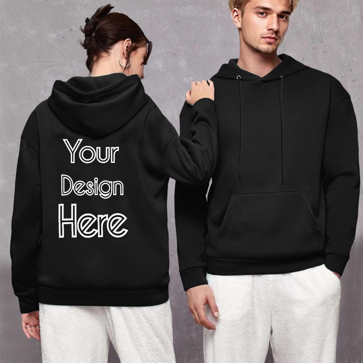 Custom-made high-quality black hoodie